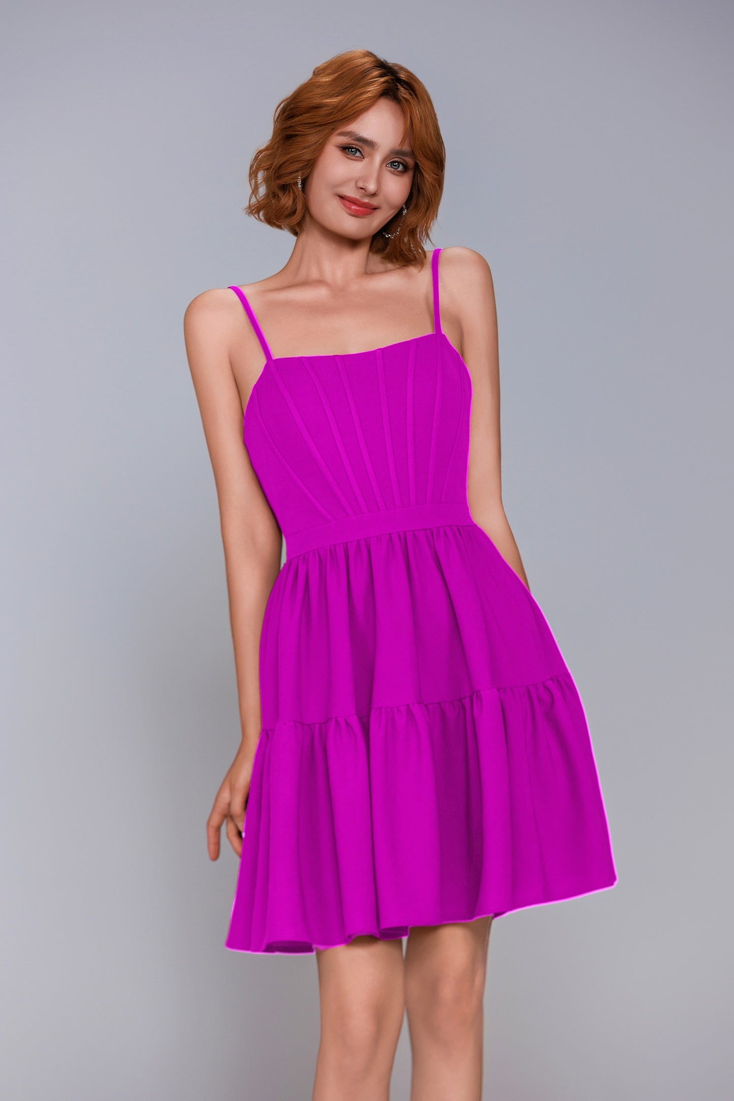 A-Line Mini Stretch Crepe Homecoming Dress CS1038