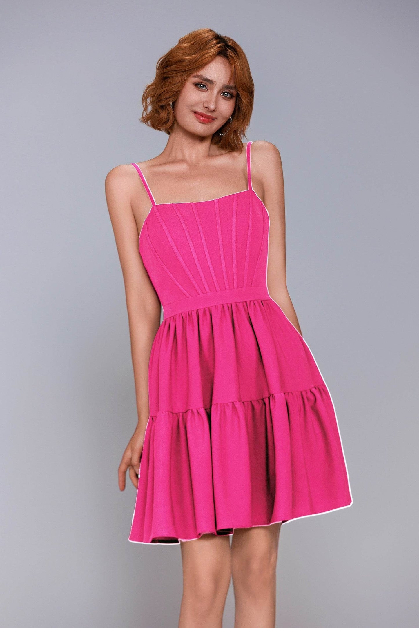 A-Line Mini Stretch Crepe Homecoming Dress CS1038 - COCOMELODY