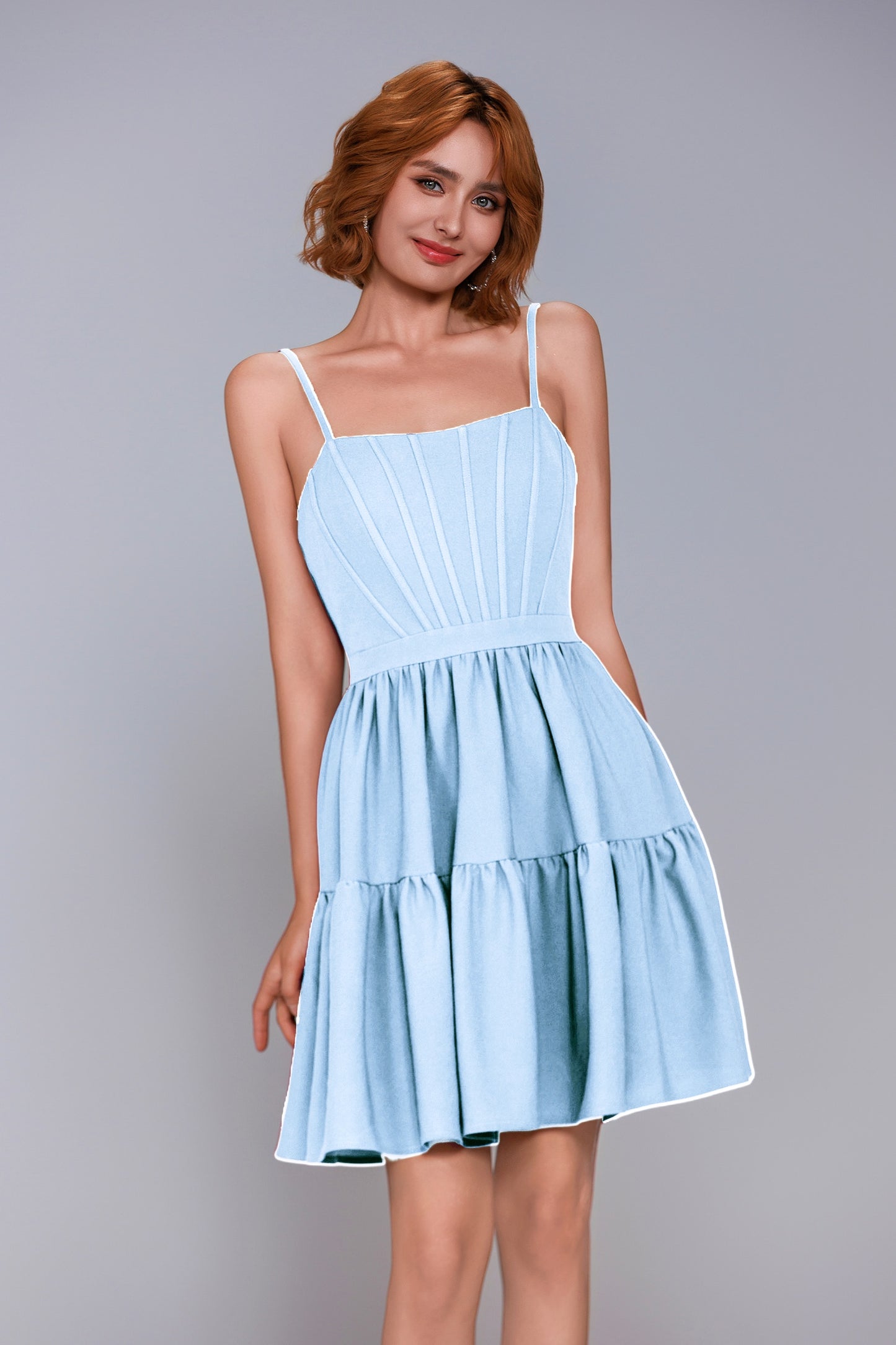 A-Line Mini Stretch Crepe Homecoming Dress CS1038