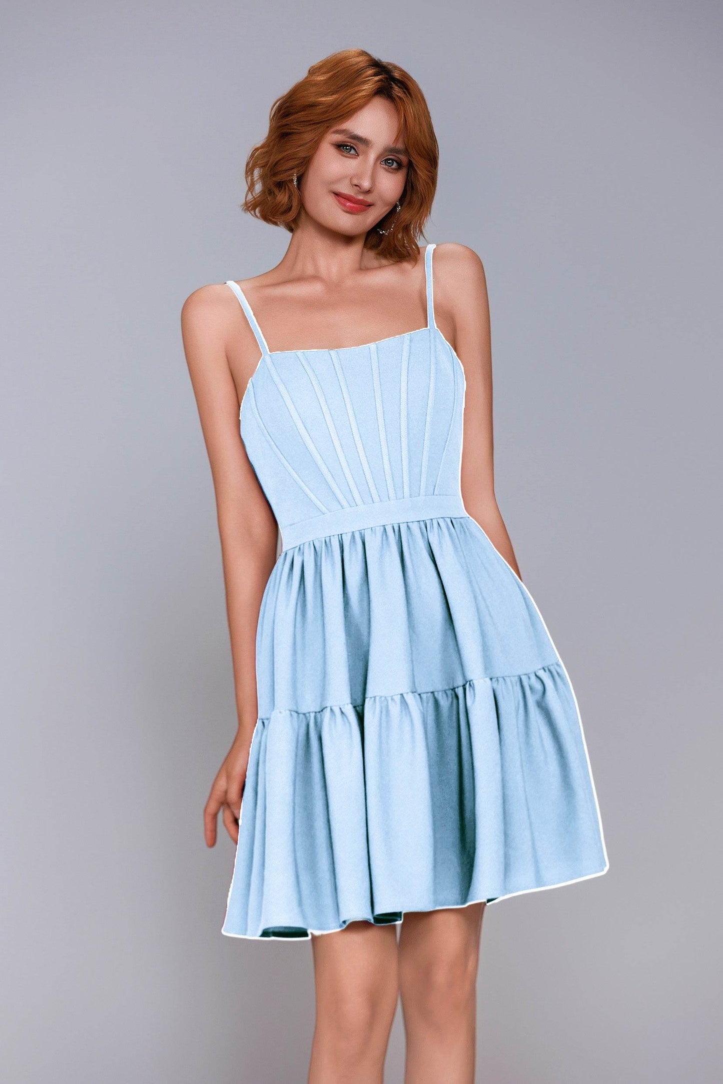 A-Line Mini Stretch Crepe Homecoming Dress CS1038 - COCOMELODY