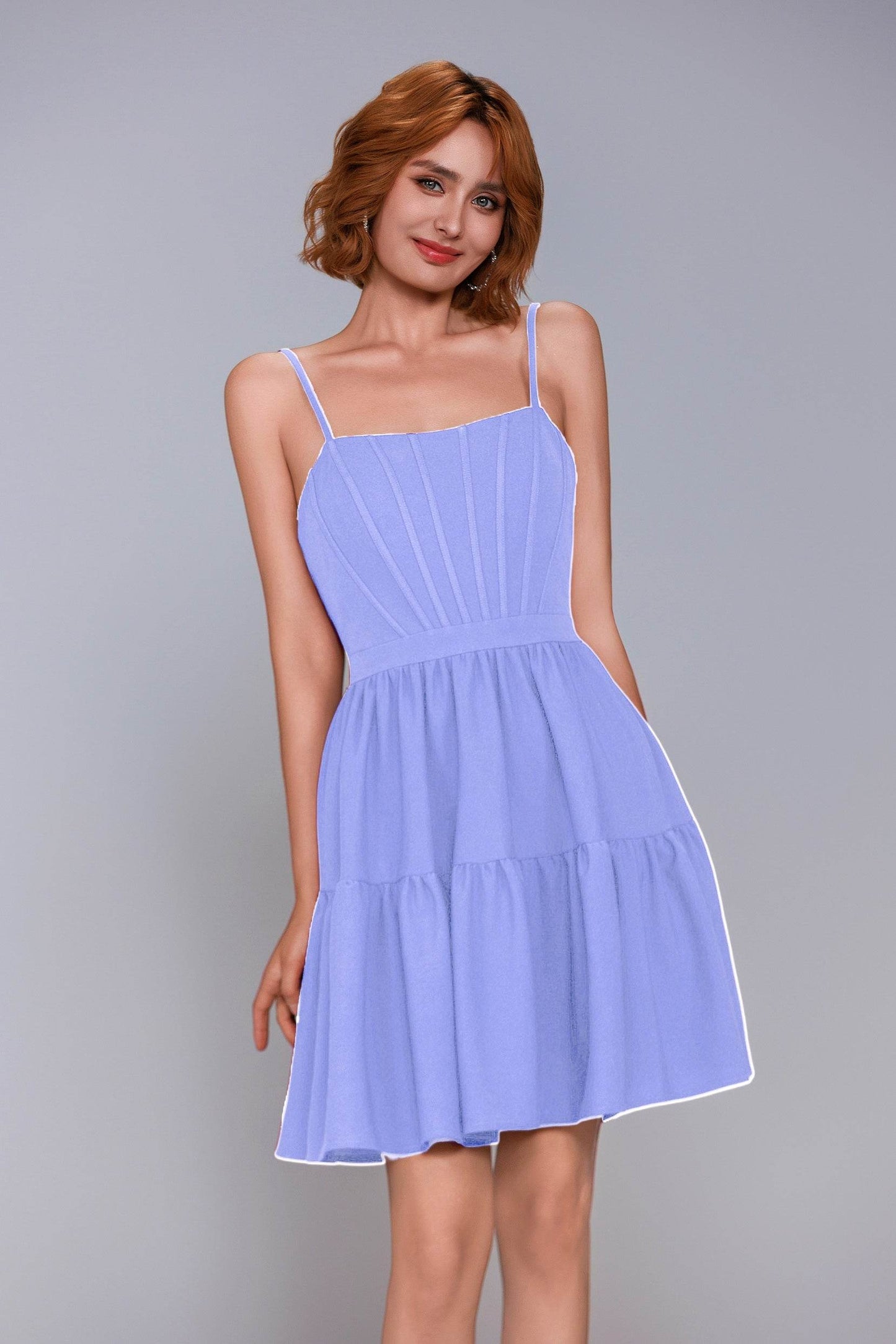 A-Line Mini Stretch Crepe Homecoming Dress CS1038 - COCOMELODY