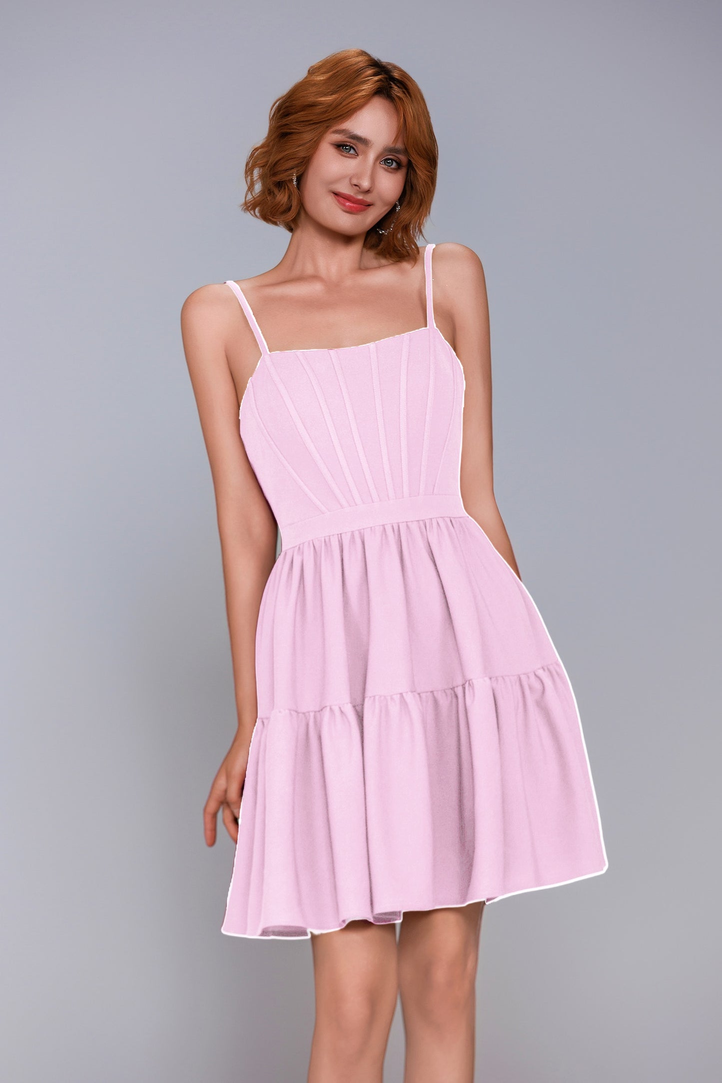 A-Line Mini Stretch Crepe Homecoming Dress CS1038