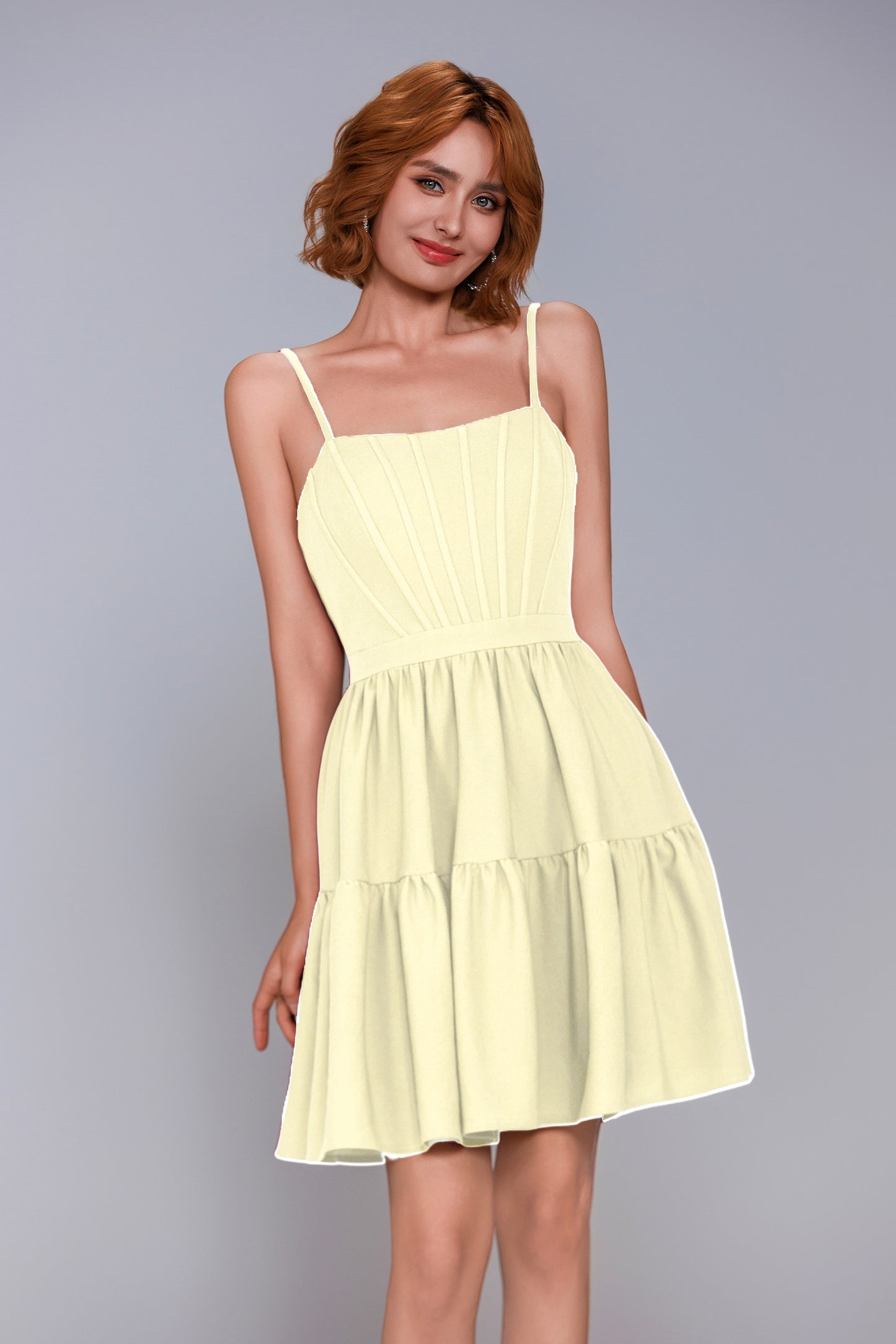 A-Line Mini Stretch Crepe Homecoming Dress CS1038