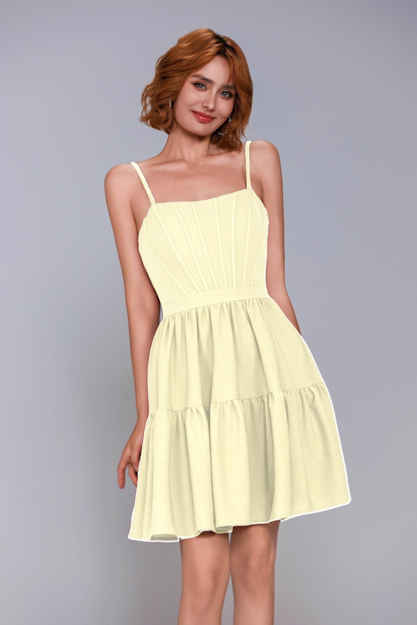 A-Line Mini Stretch Crepe Homecoming Dress CS1038 - COCOMELODY