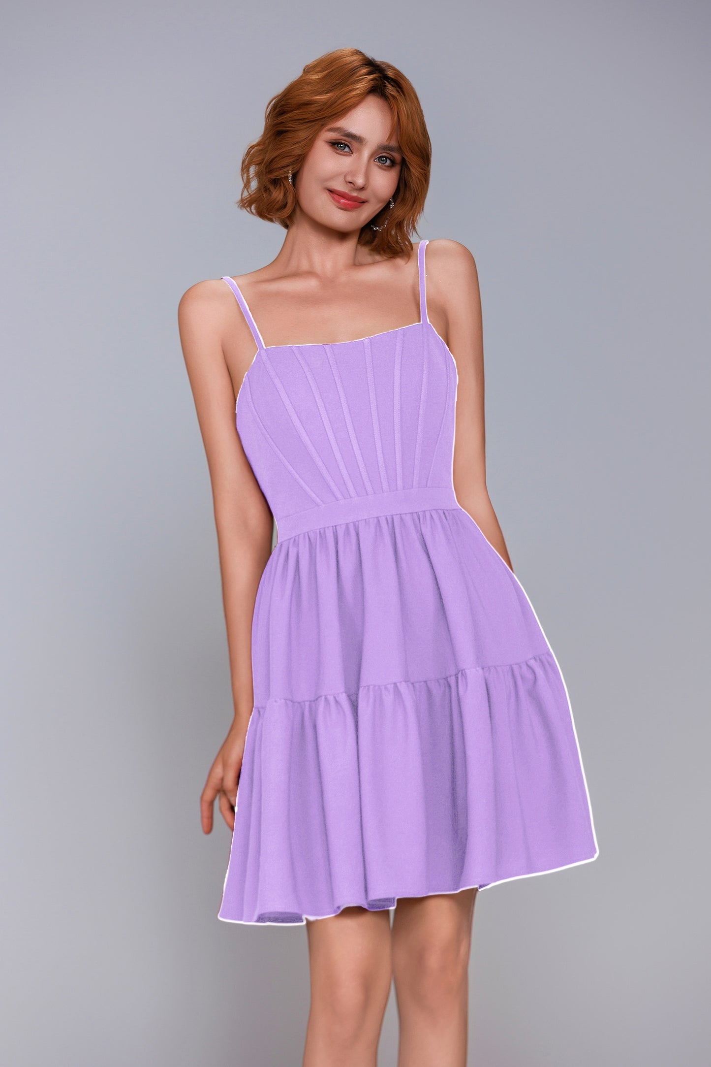 A-Line Mini Stretch Crepe Homecoming Dress CS1038