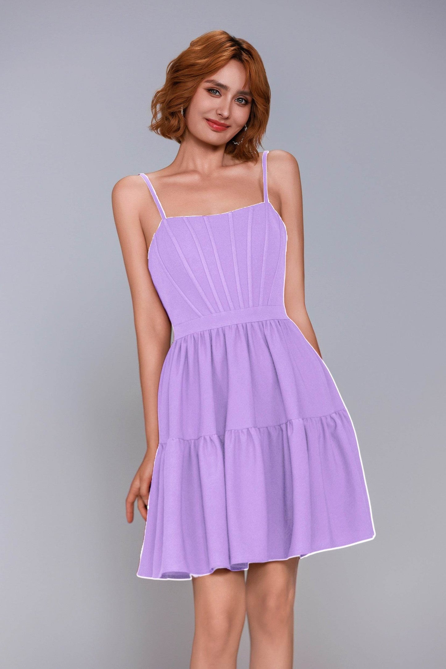 A-Line Mini Stretch Crepe Homecoming Dress CS1038 - COCOMELODY