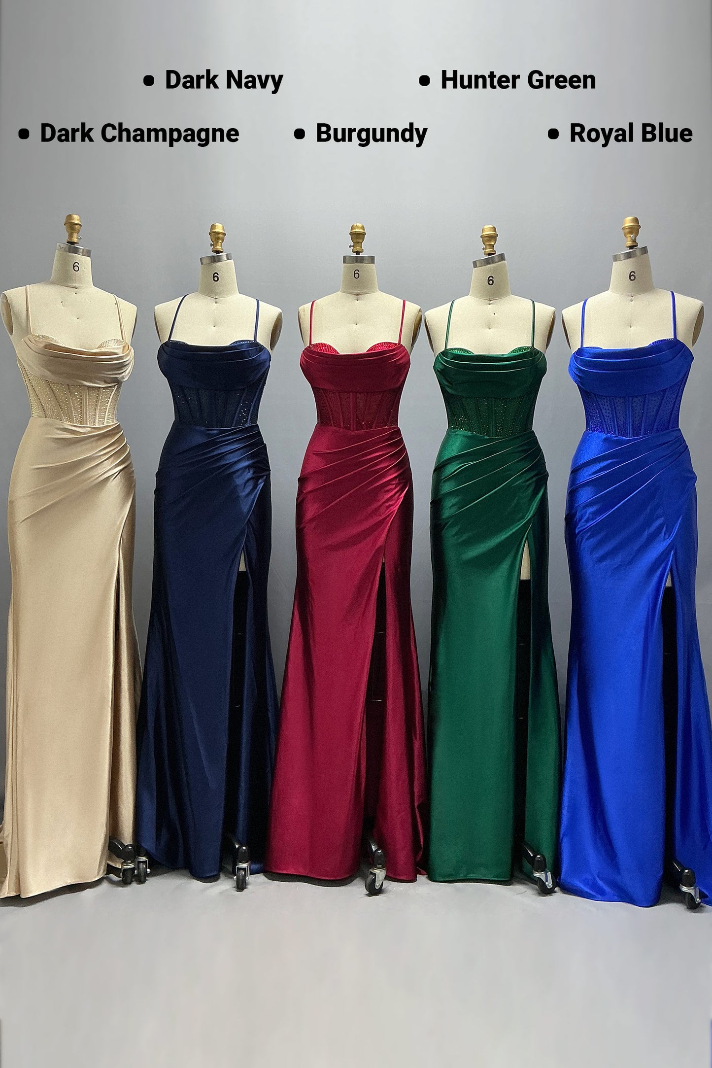 Sheath-Column Maxi Stretch Satin Prom Dress CS1039