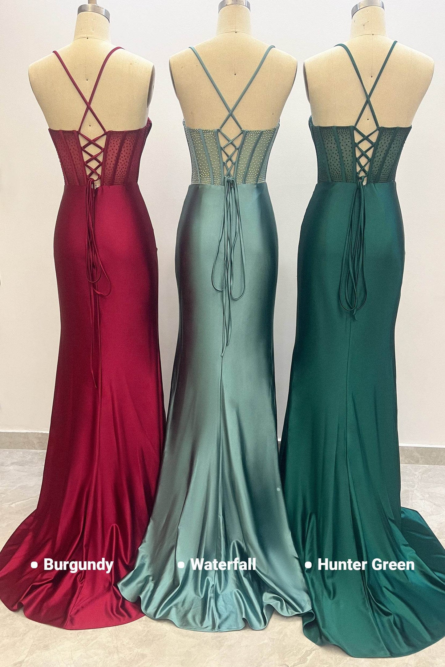 Sheath-Column Maxi Stretch Satin Prom Dress CS1039 - COCOMELODY