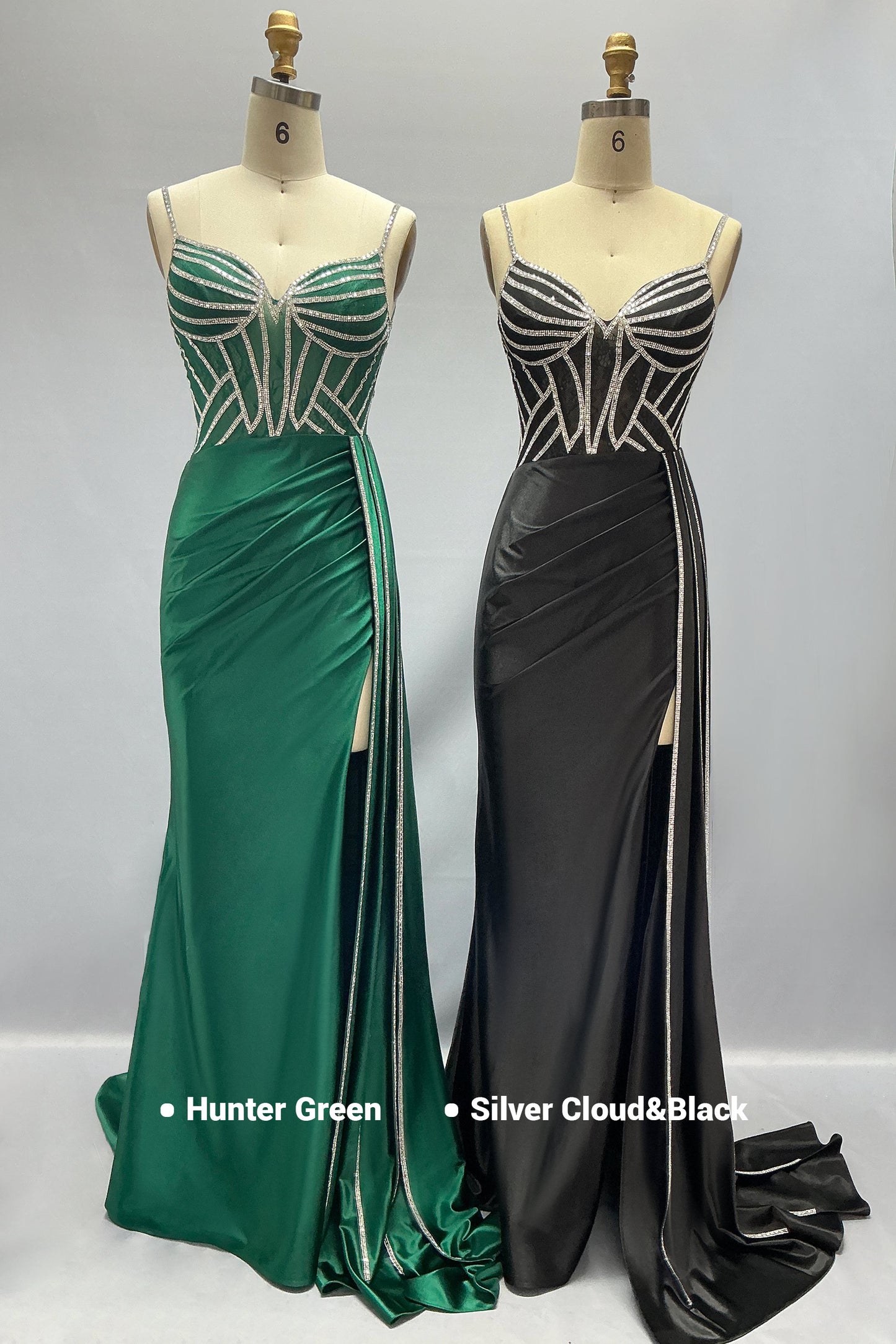 Sheath-Column Sweep-Brush Train Stretch Satin Prom Dress CS1042