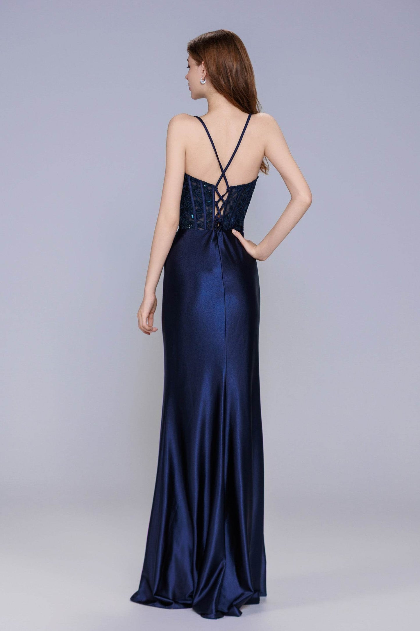 Sheath-Column Maxi Stretch Satin Prom Dress CS1046 - COCOMELODY