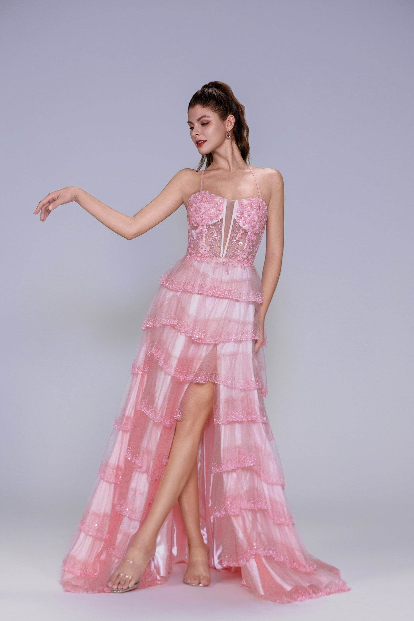 Ball Gown Sweep-Brush Train Tulle Prom Dress CS1048 - COCOMELODY