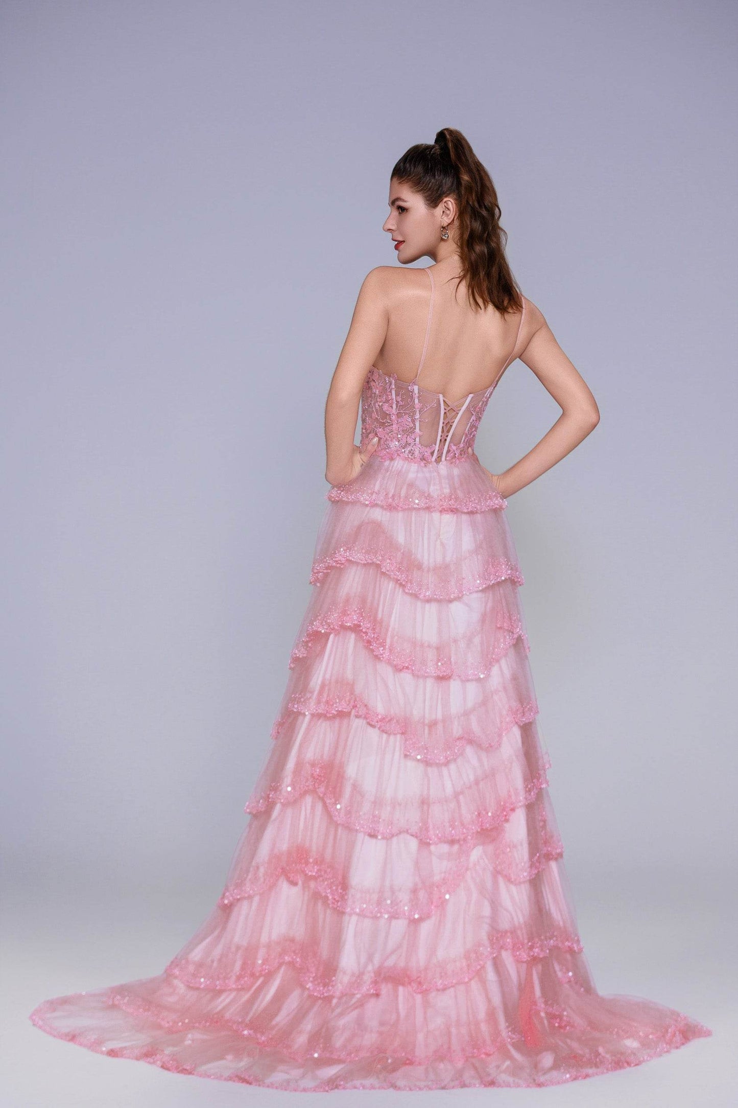 Ball Gown Sweep-Brush Train Tulle Prom Dress CS1048 - COCOMELODY
