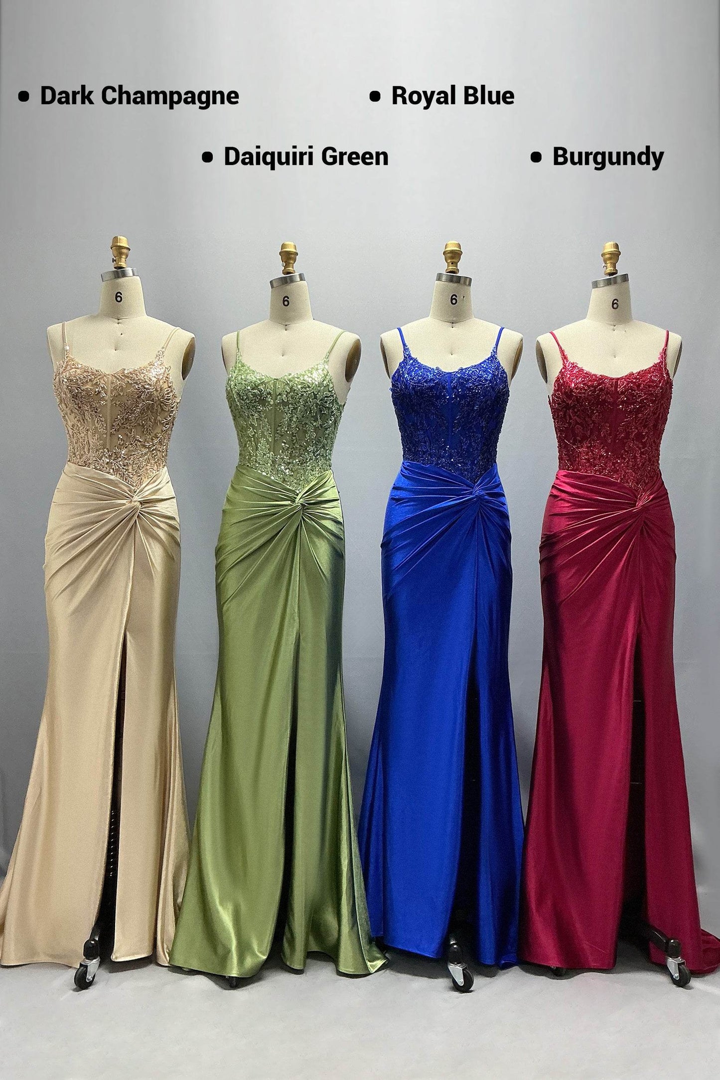 Sheath-Column Sweep-Brush Train Stretch Satin Prom Dress CS1051 - COCOMELODY
