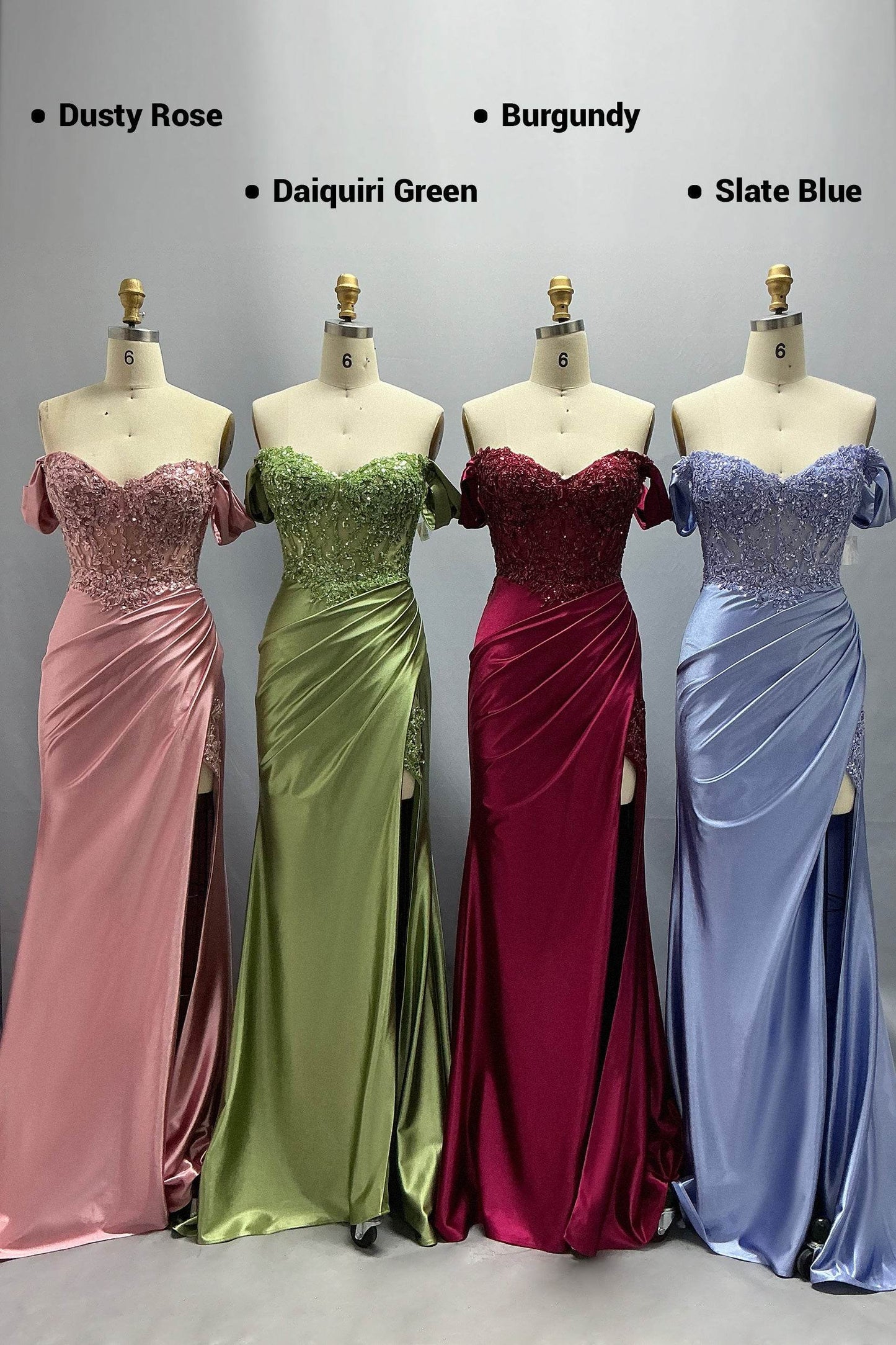 Sheath-Column Sweep-Brush Train Stretch Satin Prom Dress CS1052 - COCOMELODY