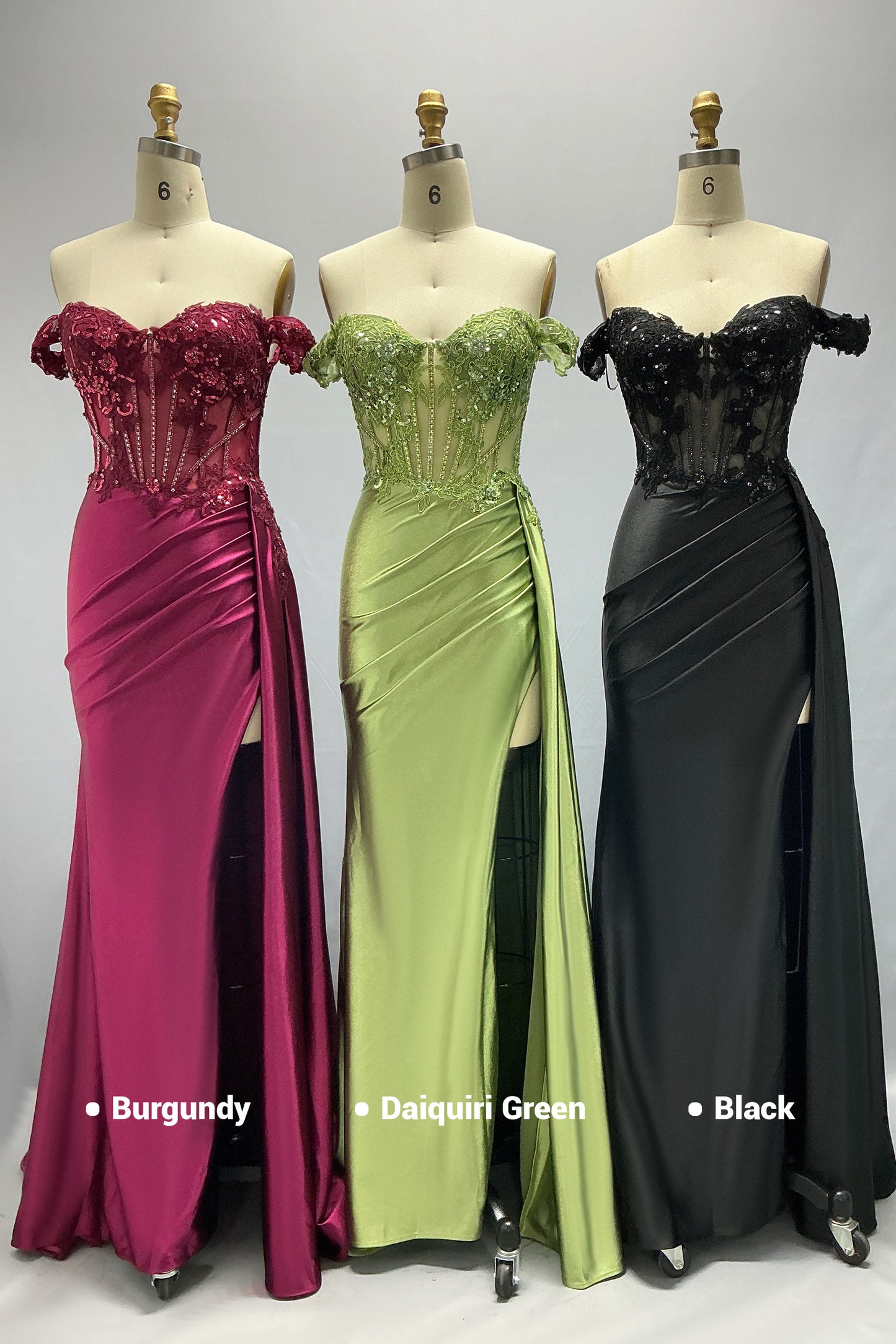 Sheath-Column Sweep-Brush Train Stretch Satin Prom Dress CS1053