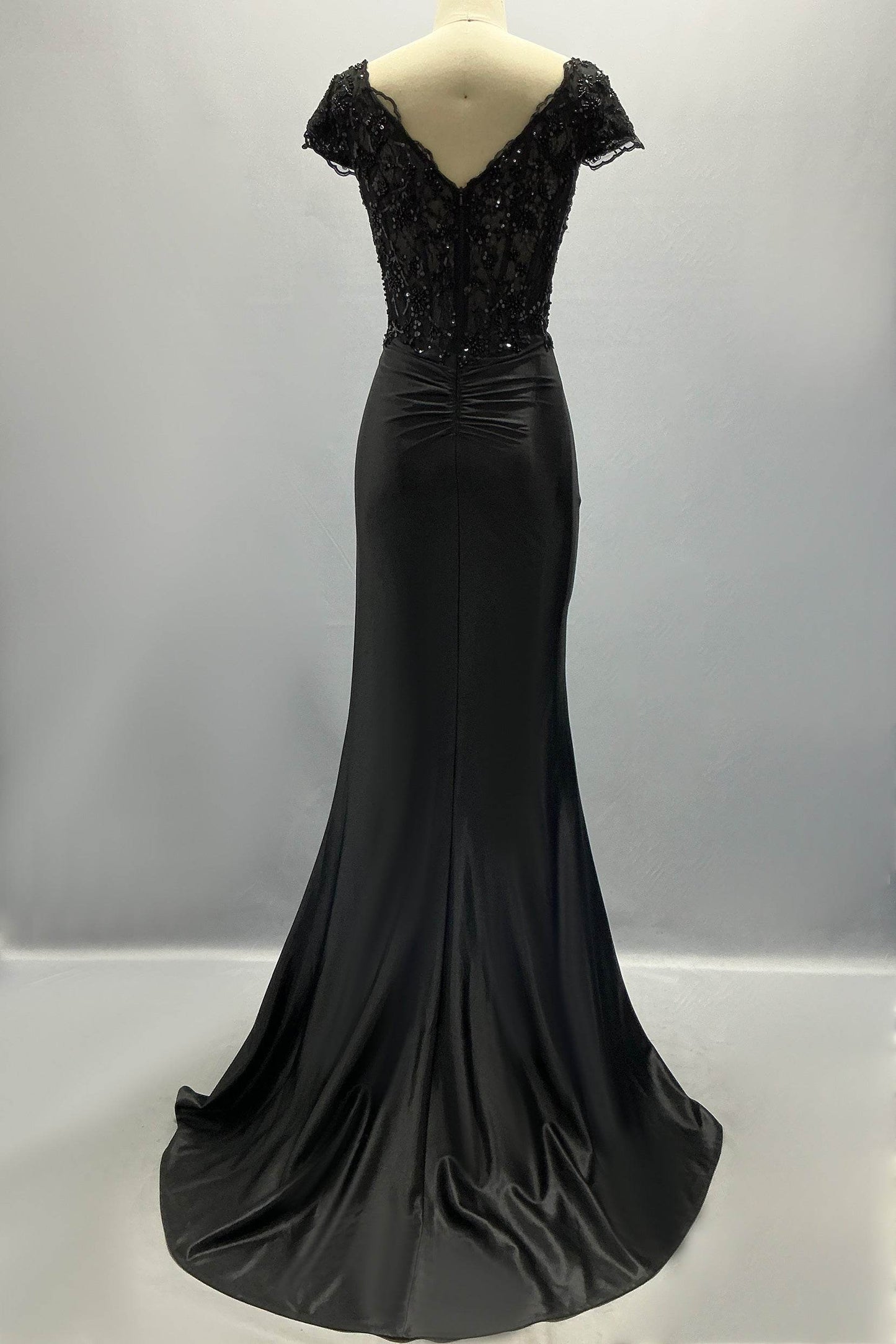 Sheath-Column Sweep-Brush Train Stretch Satin Prom Dress CS1059 - COCOMELODY