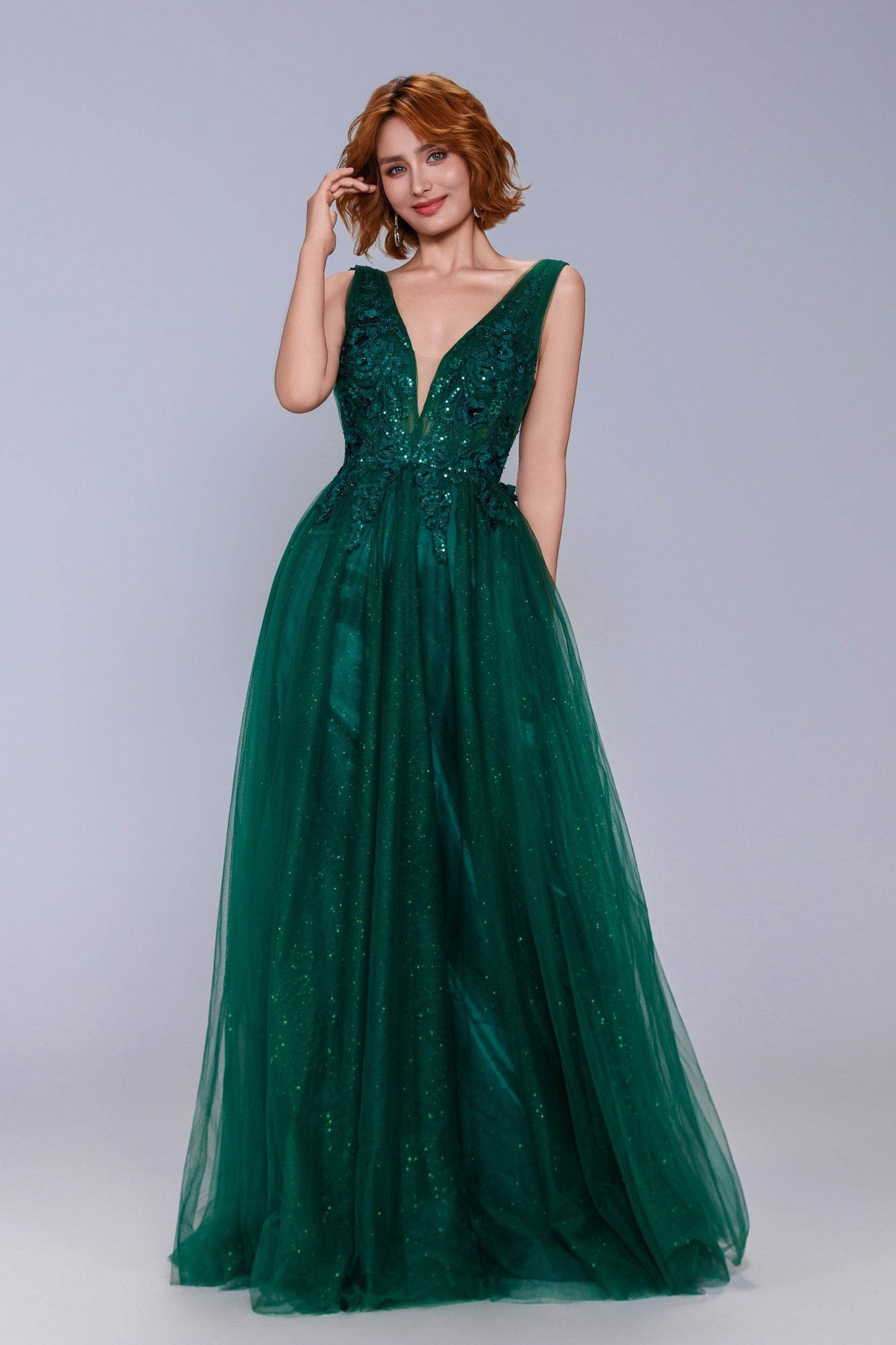 A-Line Maxi Tulle Prom Dress CS1062 - COCOMELODY
