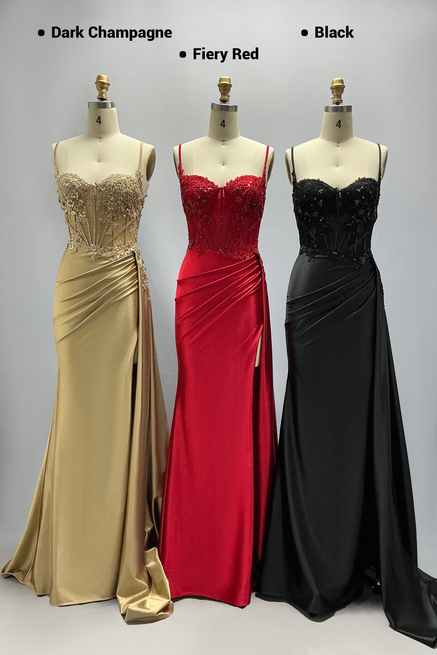 Sheath-Column Sweep-Brush Train Stretch Satin Prom Dress CS1065