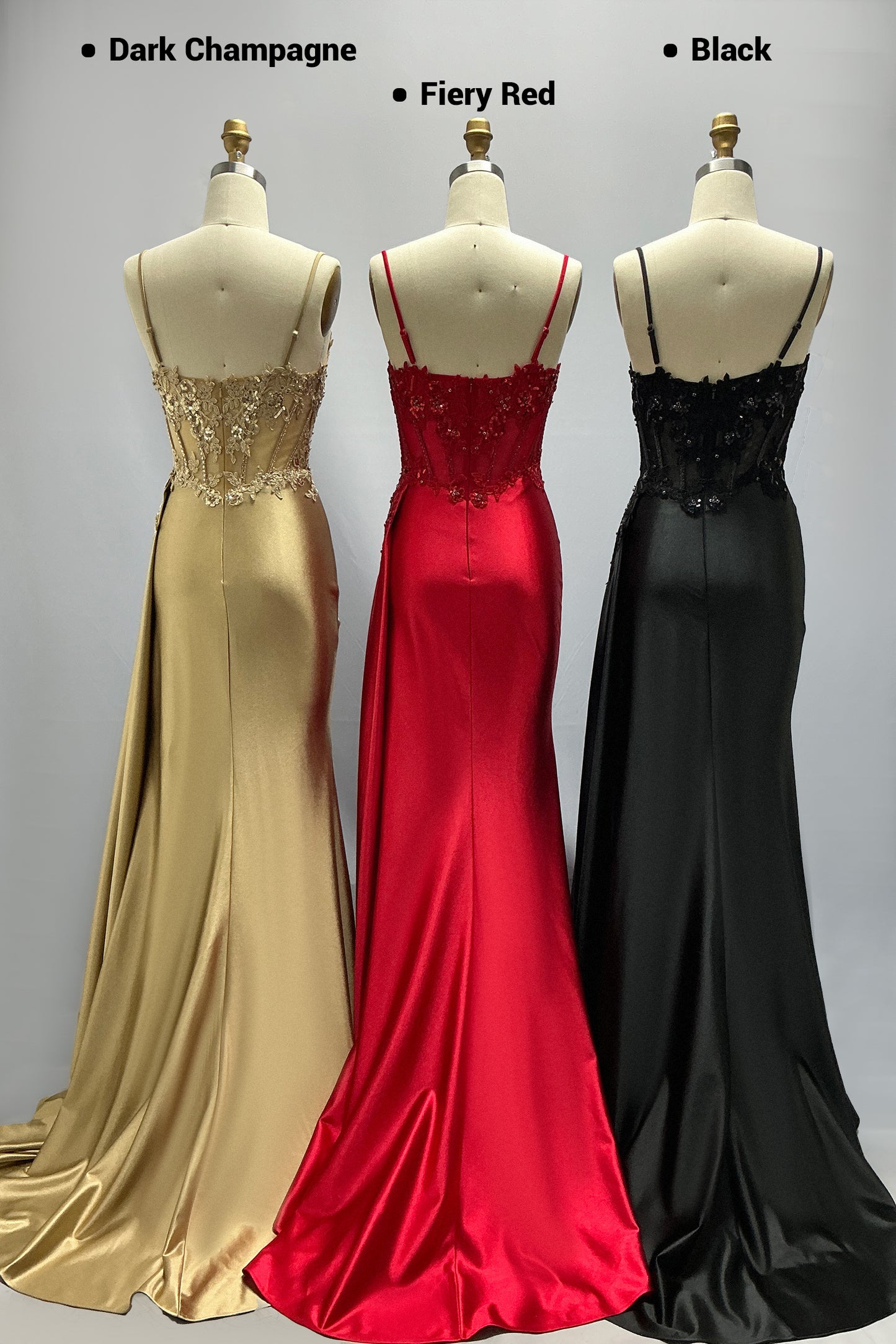 Sheath-Column Sweep-Brush Train Stretch Satin Prom Dress CS1065
