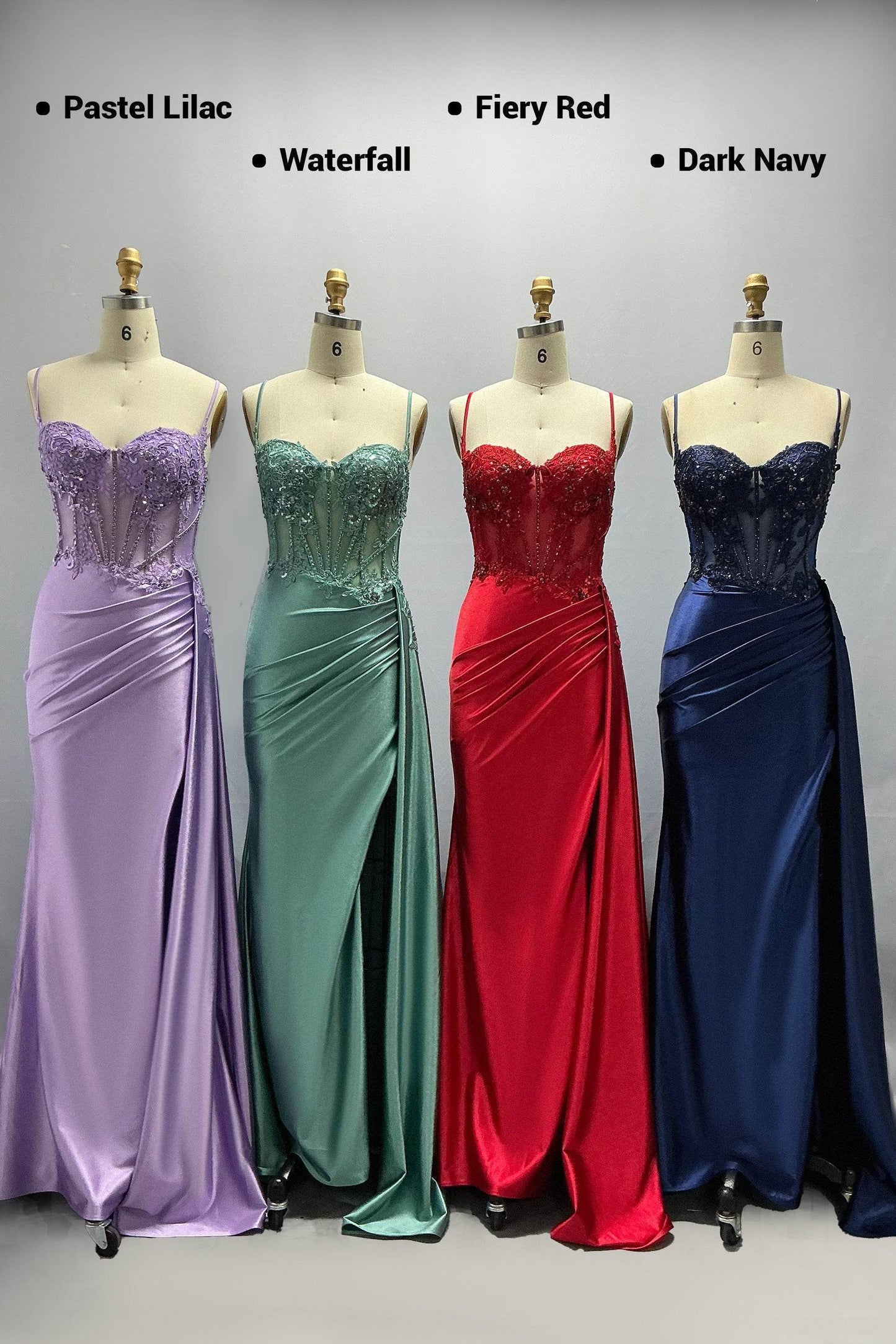 Sheath-Column Sweep-Brush Train Stretch Satin Prom Dress CS1065 - COCOMELODY
