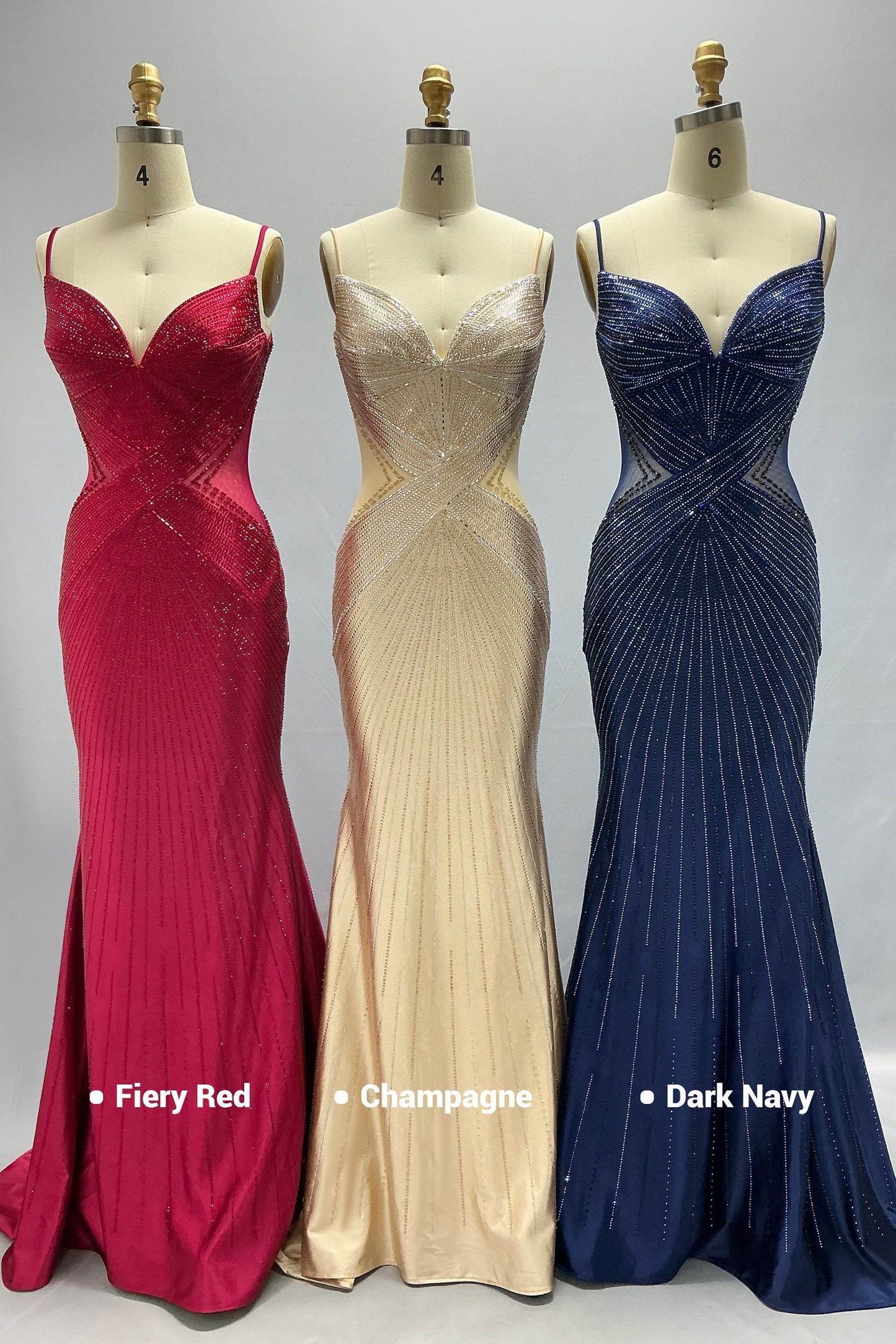Sheath-Column Sweep-Brush Train Sequined Prom Dress CS1066 - COCOMELODY