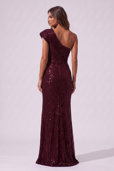 Sheath-Column Floor Length Sequined Special Occasion Dress CS1082 - Wine - COCOMELODY