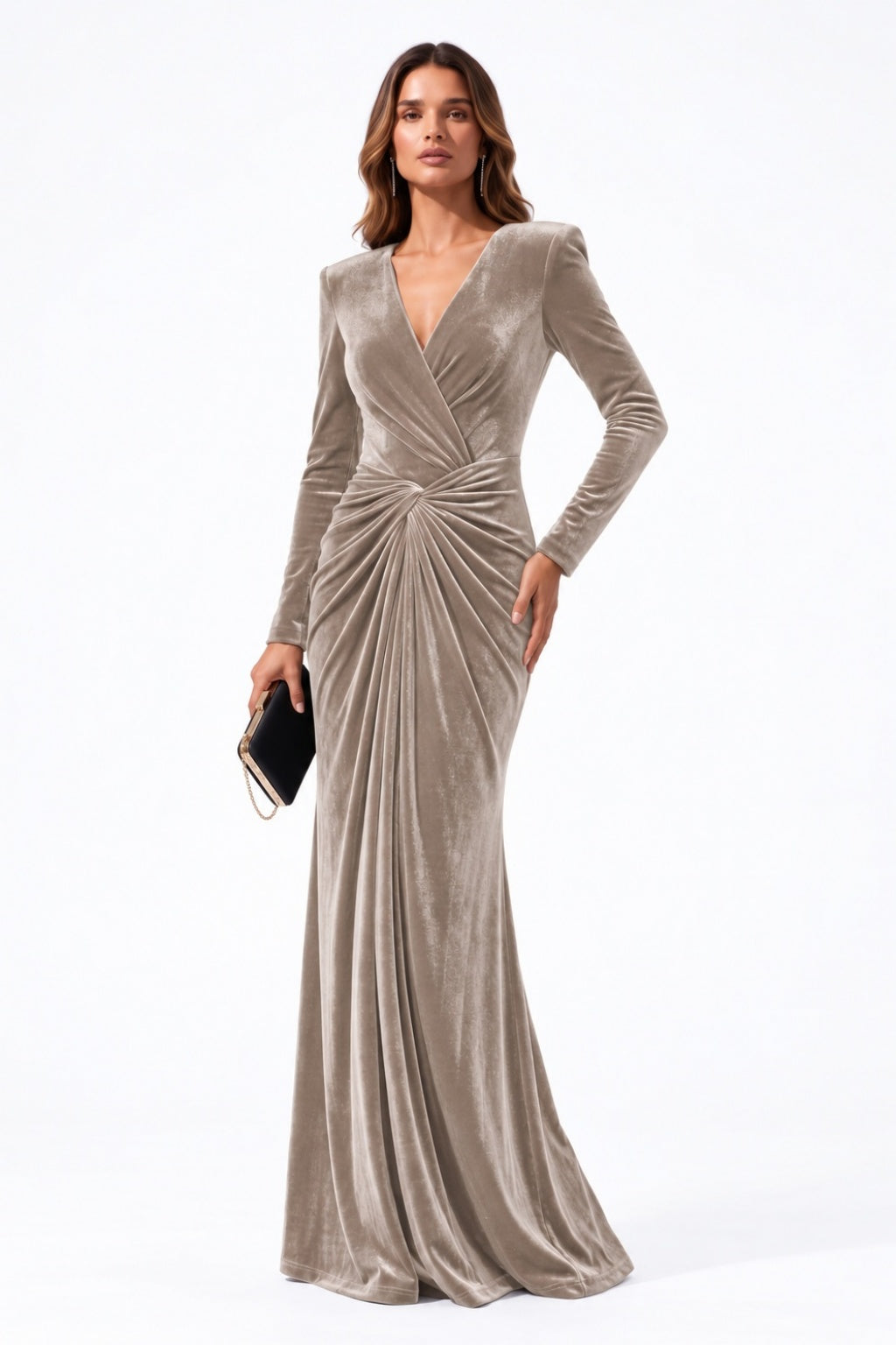 Trumpet-Mermaid Floor Length Velvet Special Occasion Dress CS1094