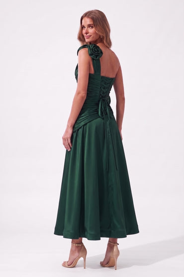 A-Line Ankle Length Satin Special Occasion Dress CS1099