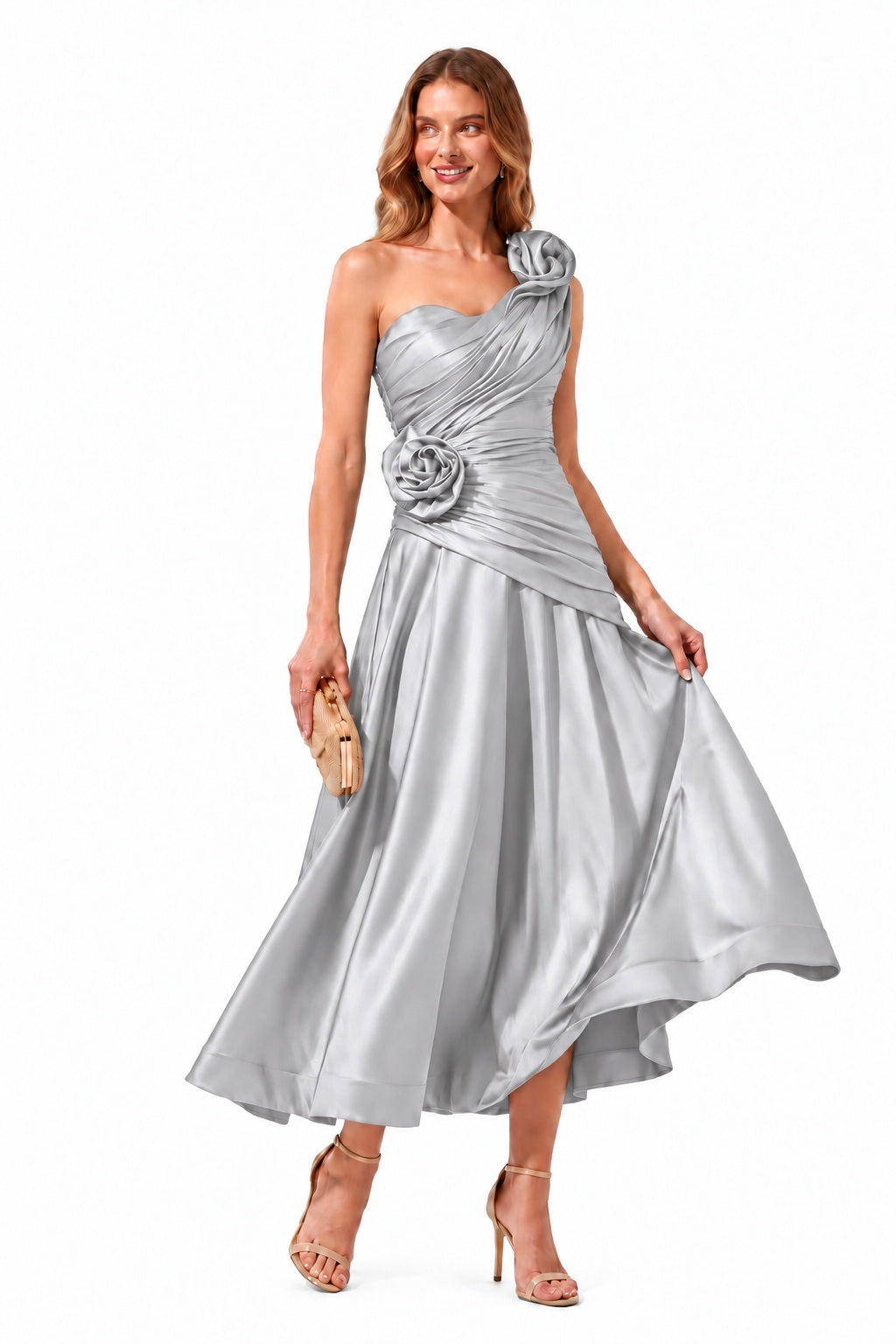 A-Line Ankle Length Satin Special Occasion Dress CS1099