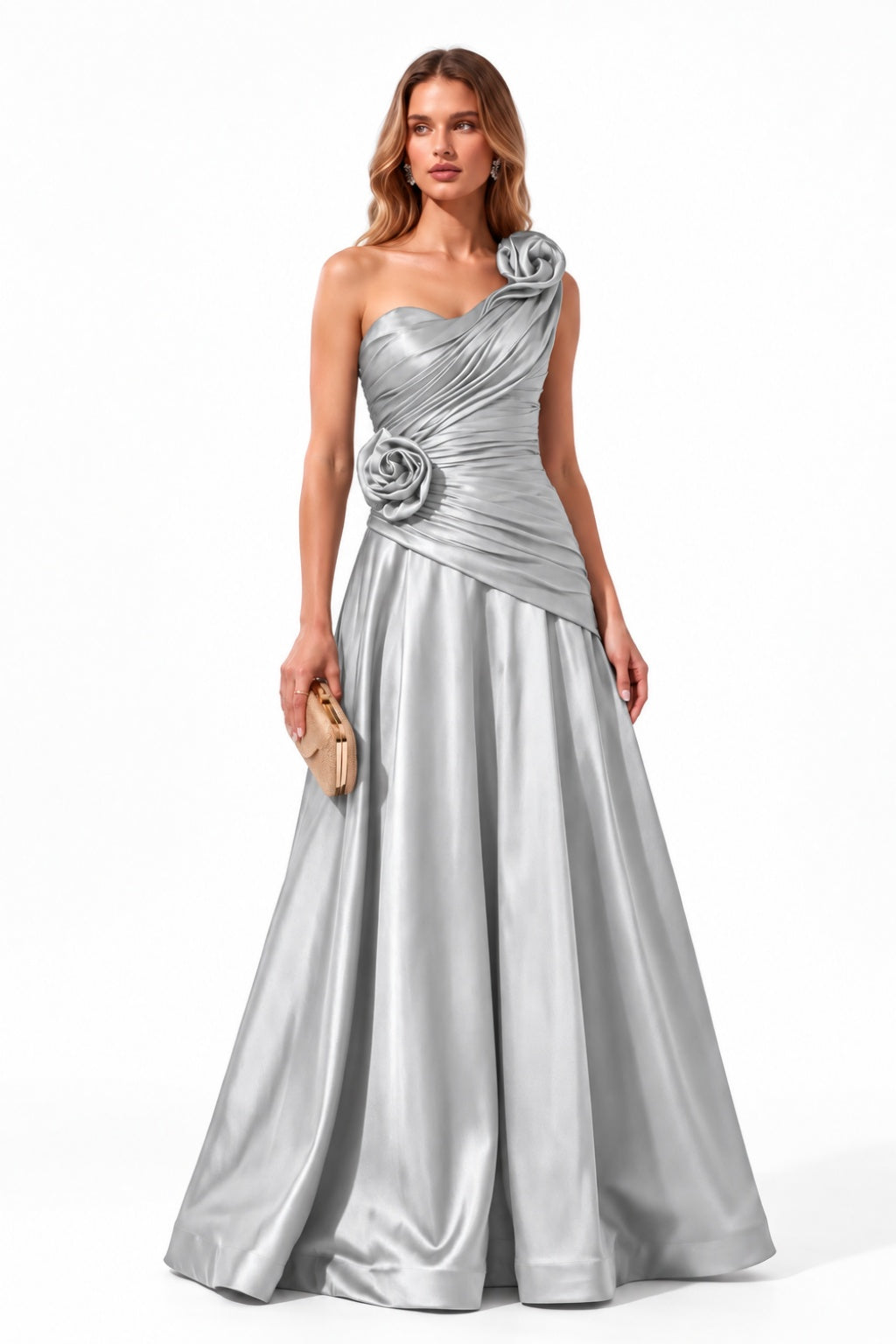 A-Line Floor Length Satin Special Occasion Dress CS1100