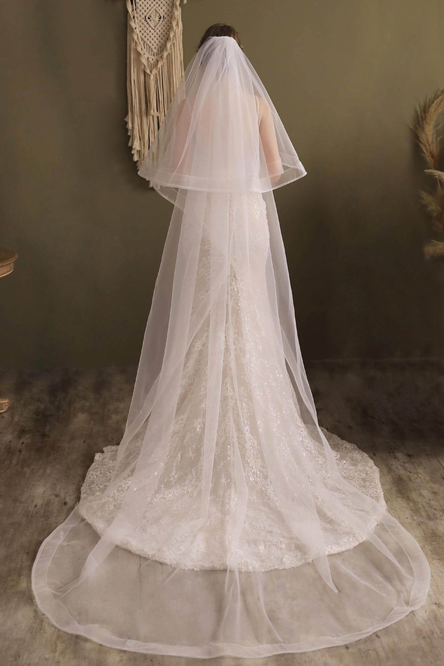 Two-tier Cut Edge Tulle Chapel Veils CV0268 - COCOMELODY