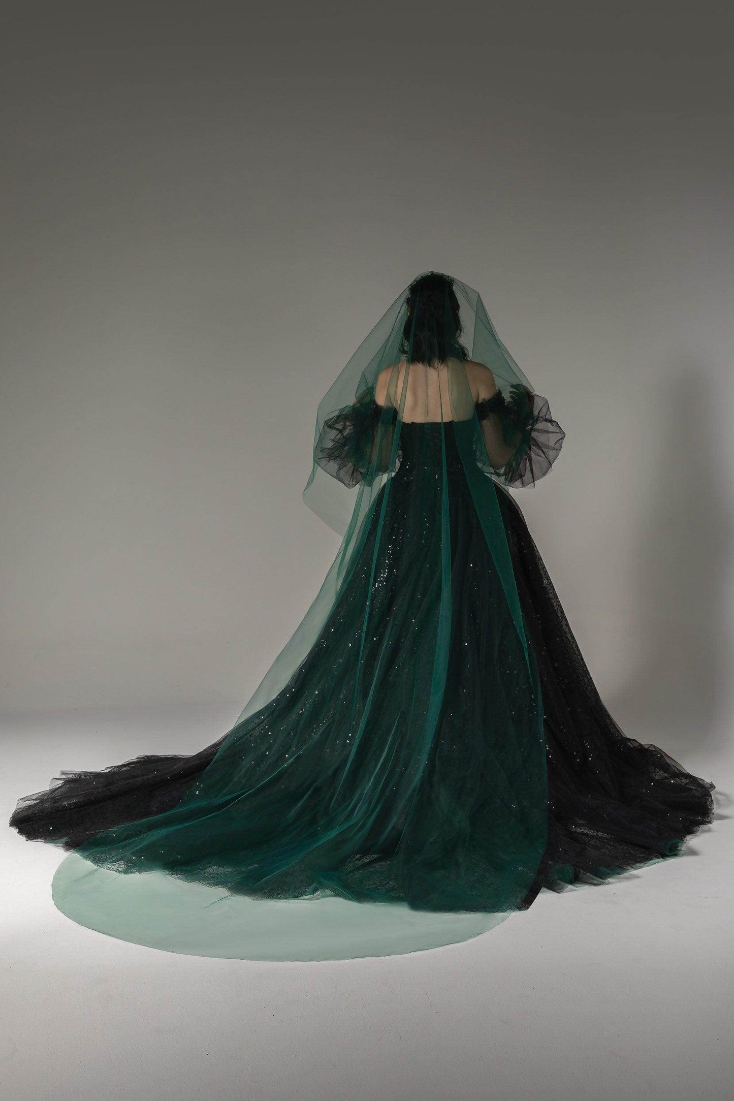 One-tier Cut Edge Tulle Cathedral Veils CV0273 - COCOMELODY