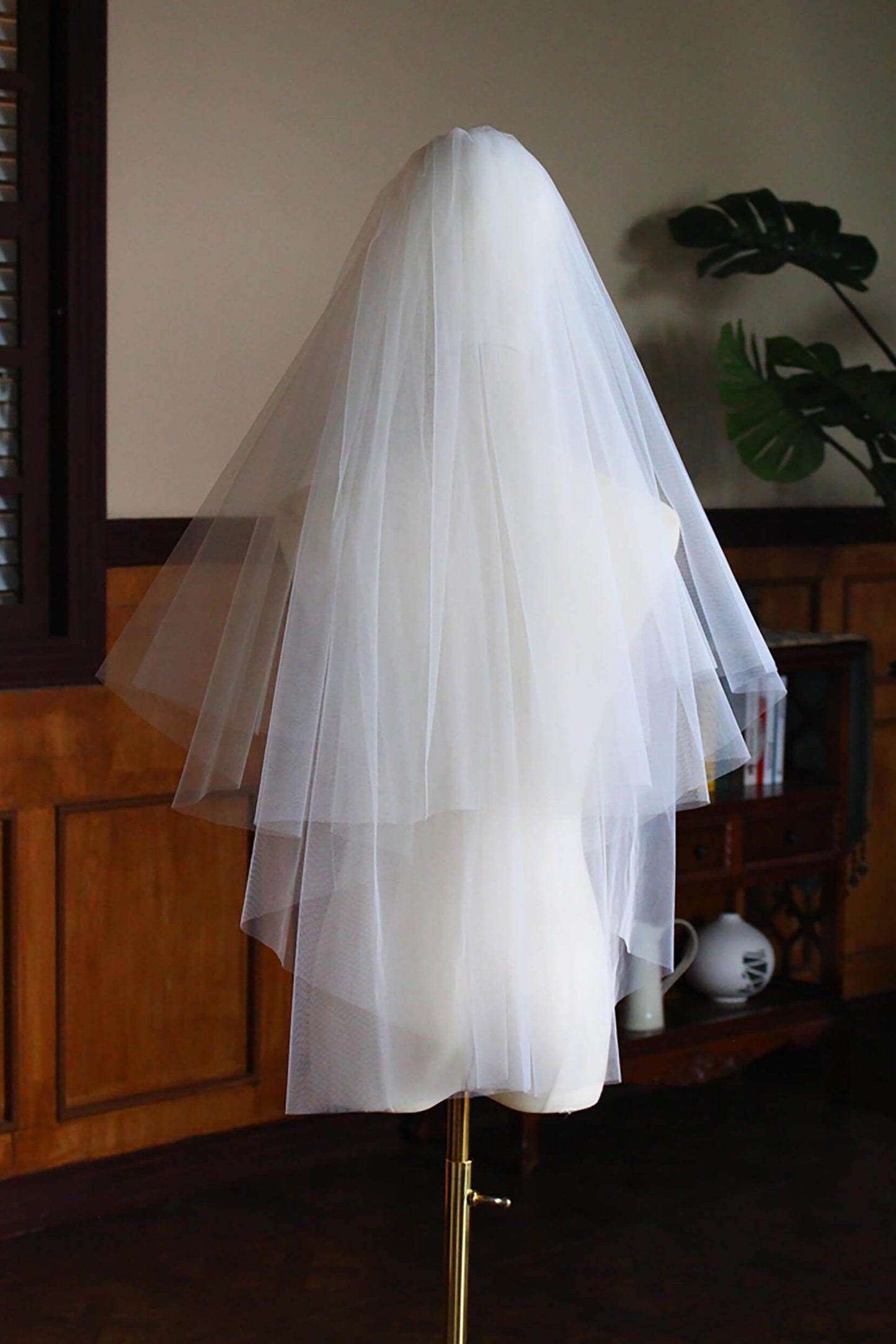 Two-tier Cut Edge Tulle Hip Veils CV0306 - COCOMELODY