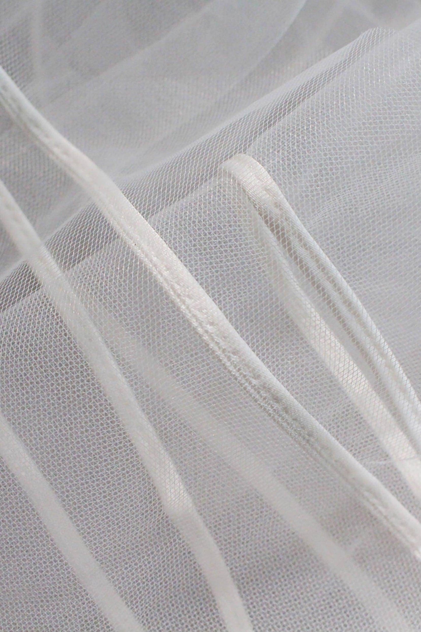 Two-tier Satin Edge Tulle Chapel Veils with Ribbons CV0319 - COCOMELODY