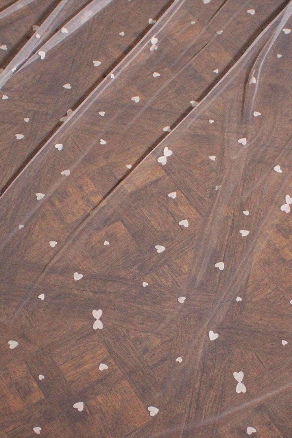 One-tier Cut Edge Tulle Cathedral Veils with Appliques CV0371 - COCOMELODY