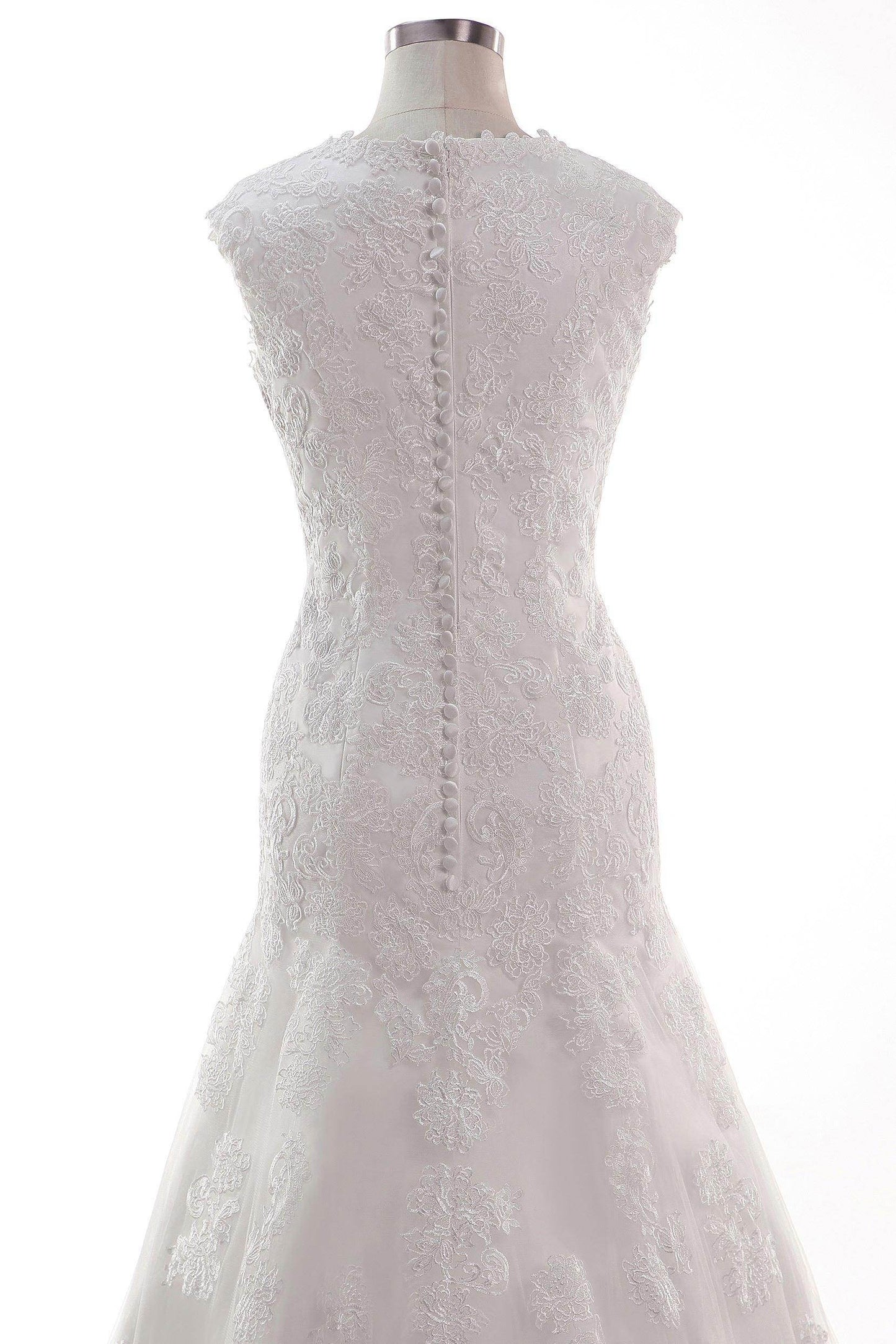 Trumpet-Mermaid Chapel Train Tulle Lace Wedding Dress CW2454 - COCOMELODY