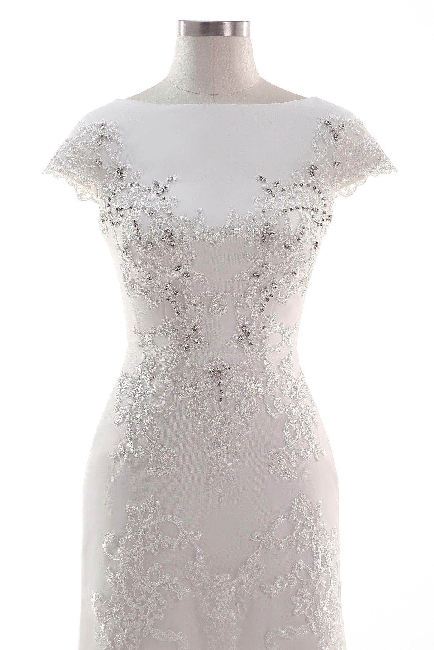 A-Line Court Train Tulle Wedding Dress CW2456 - COCOMELODY