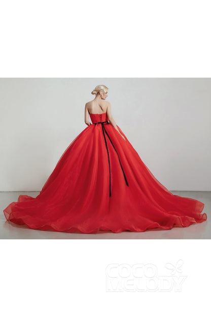 Princess Organza Elastic Satin Wedding Dress CW2096