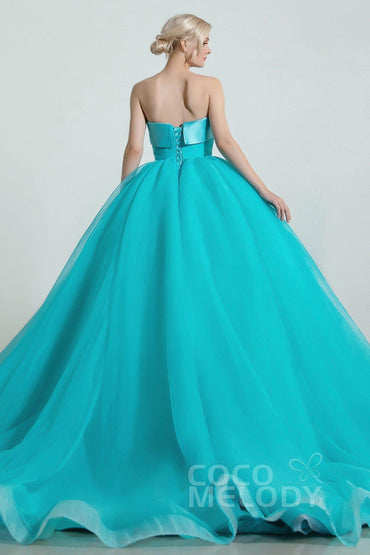 Princess Organza Elastic Satin Wedding Dress CW2097 - COCOMELODY