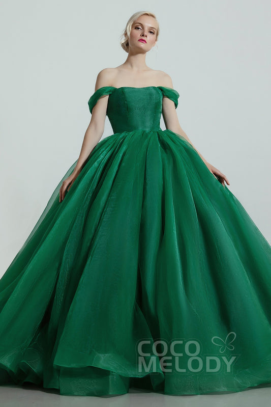 Princess Court Train Organza and Satin Wedding Dress CW2101