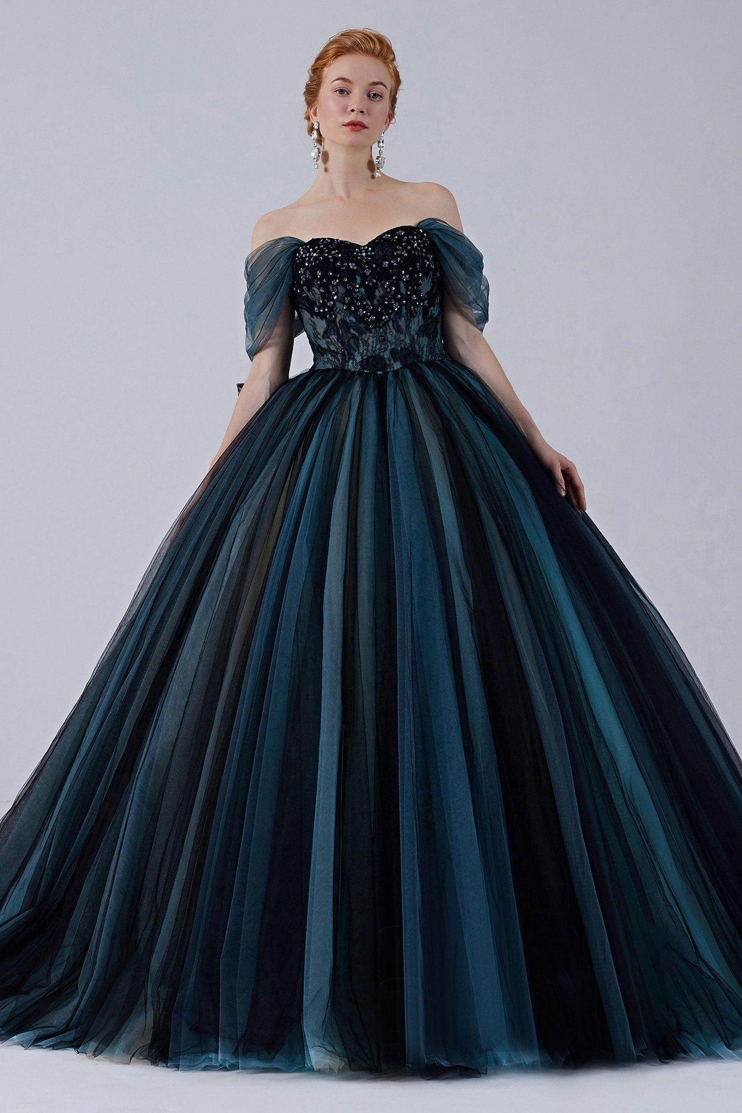Ball Gown Court Train Tulle Wedding Dress CW2102 - COCOMELODY