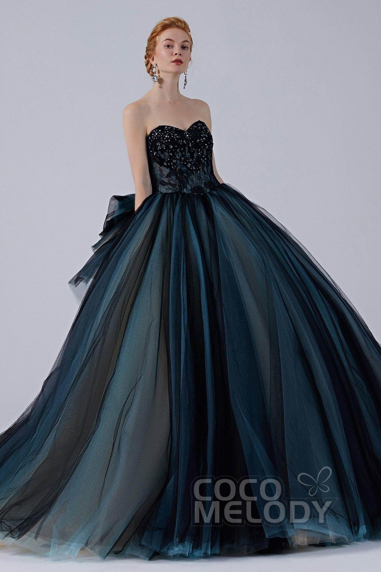 Ball Gown Court Train Tulle Wedding Dress CW2102 - COCOMELODY