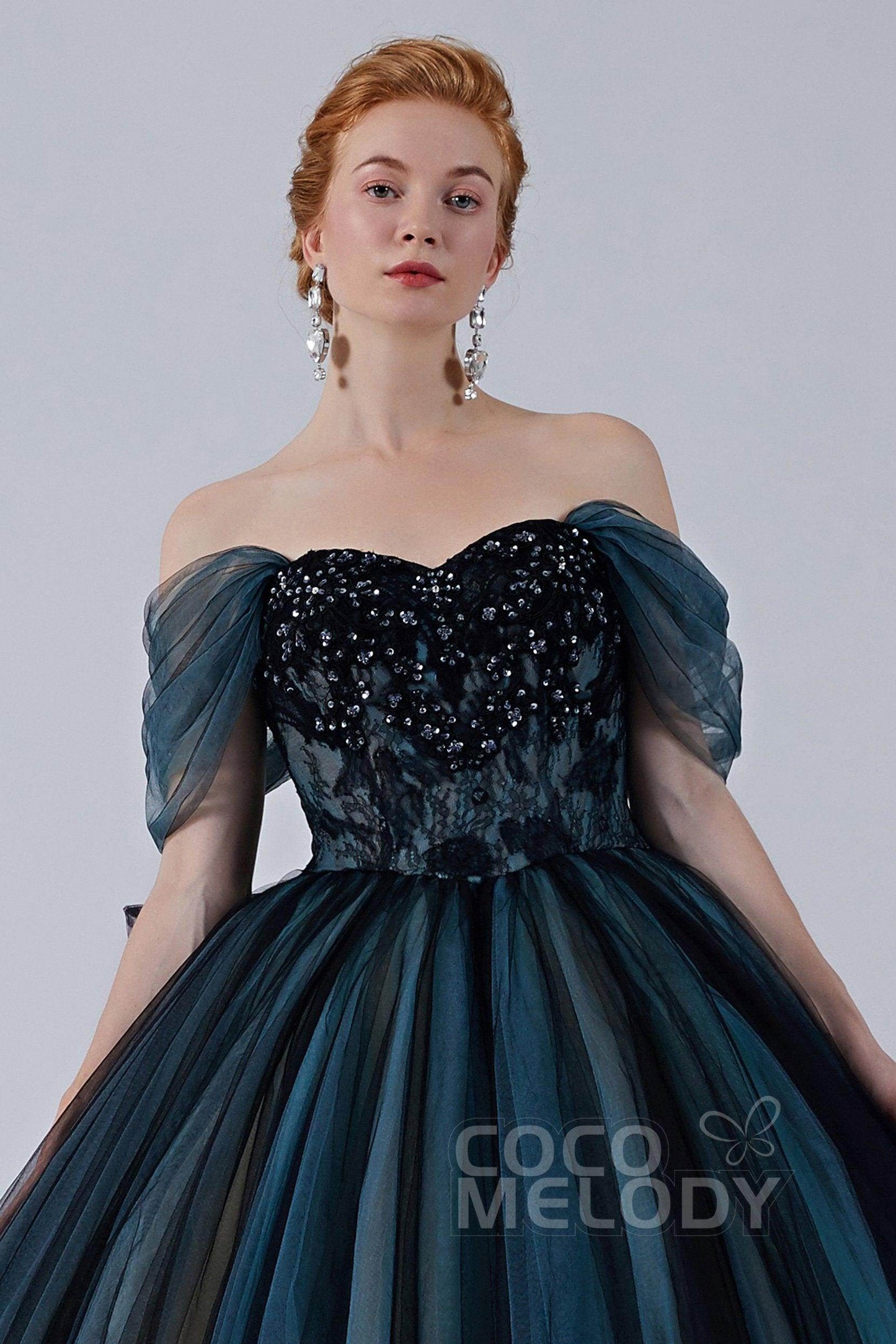 Ball Gown Court Train Tulle Wedding Dress CW2102 - COCOMELODY