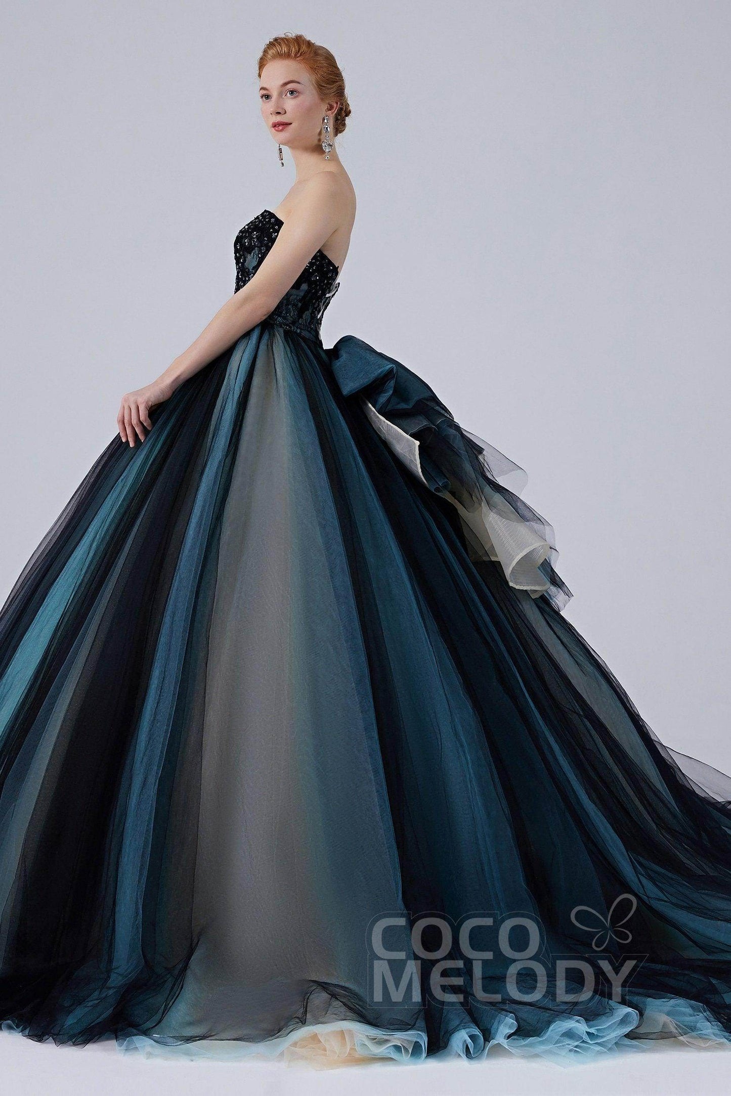 Ball Gown Court Train Tulle Wedding Dress CW2102 - COCOMELODY