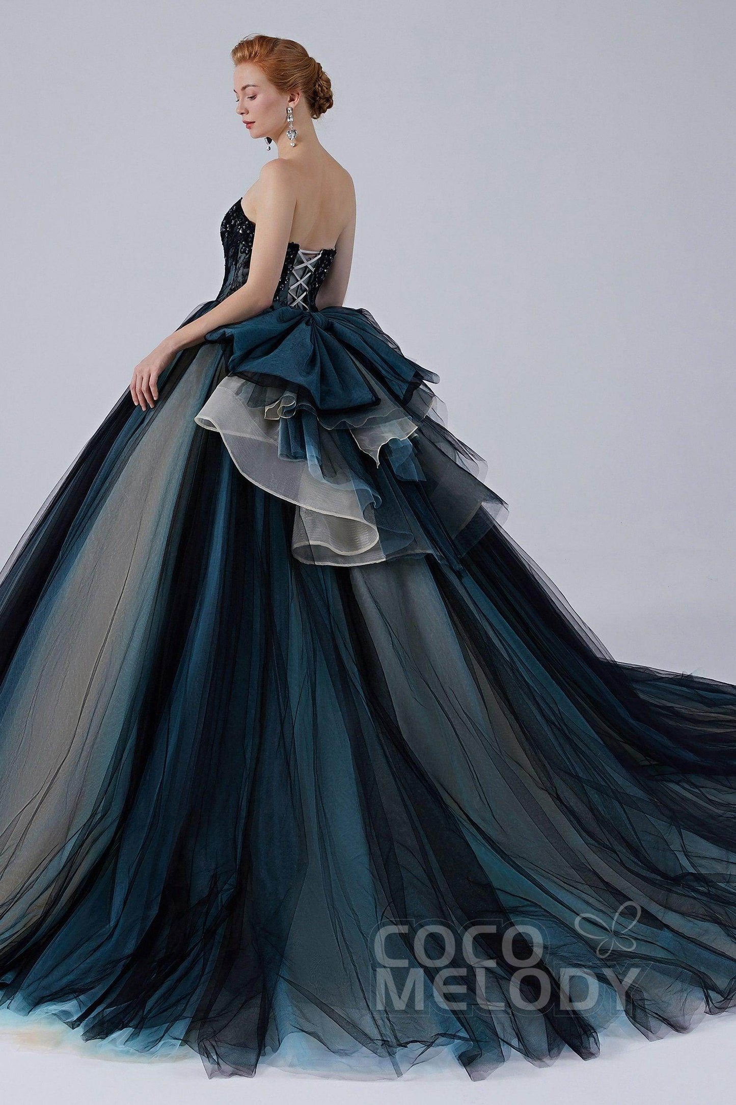 Ball Gown Court Train Tulle Wedding Dress CW2102 - COCOMELODY