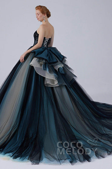 Ball Gown Court Train Tulle Wedding Dress CW2102 - COCOMELODY