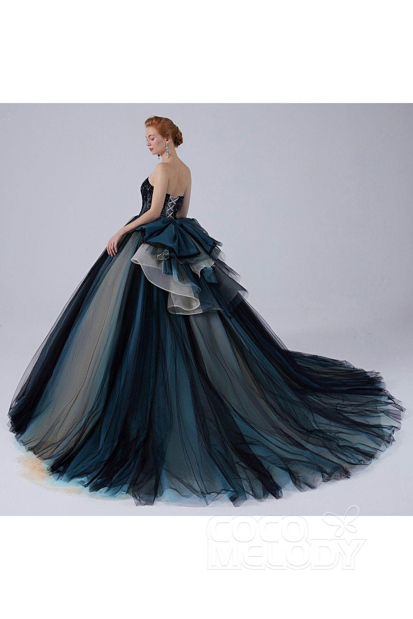 Ball Gown Court Train Tulle Wedding Dress CW2102 - COCOMELODY