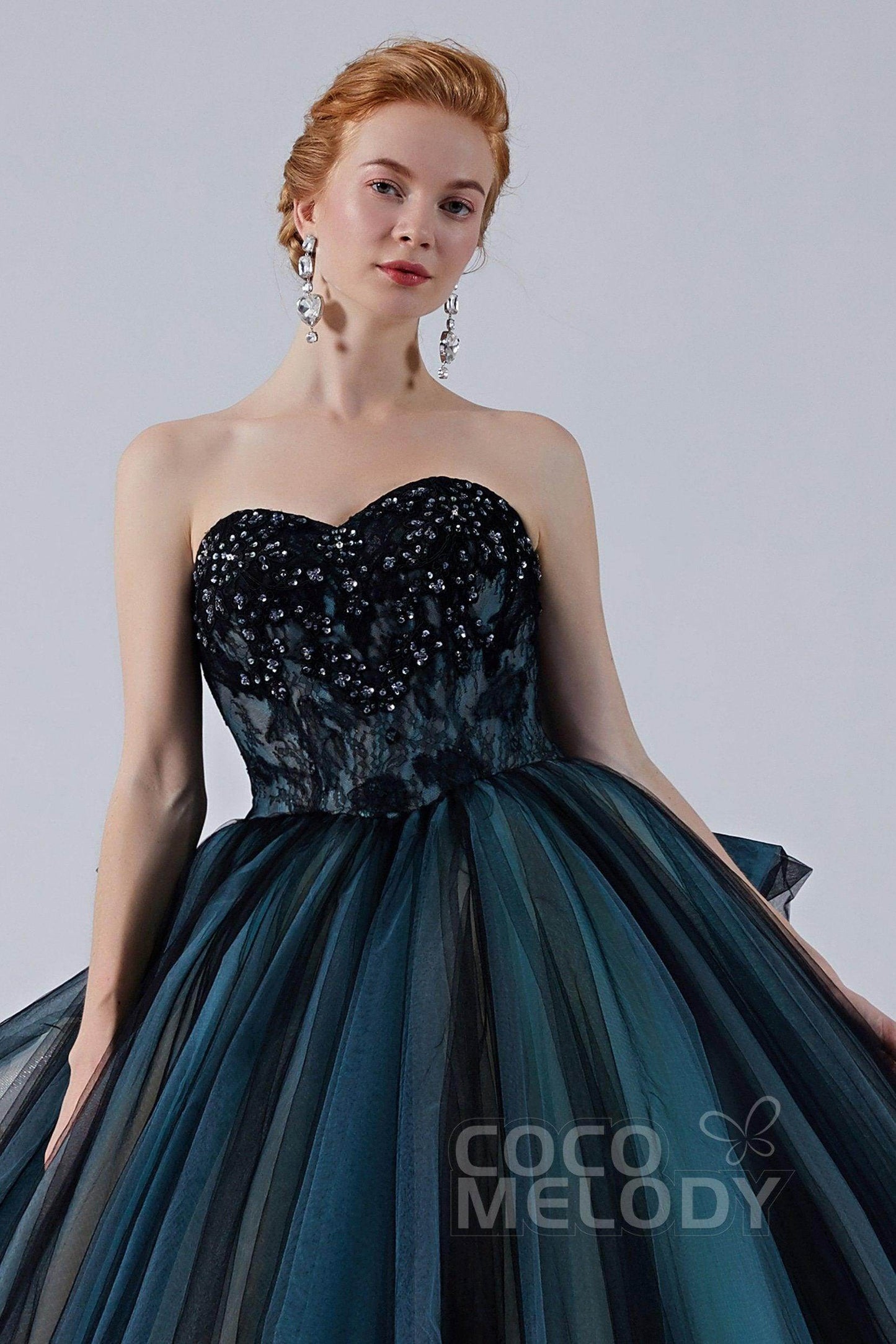 Ball Gown Court Train Tulle Wedding Dress CW2102 - COCOMELODY