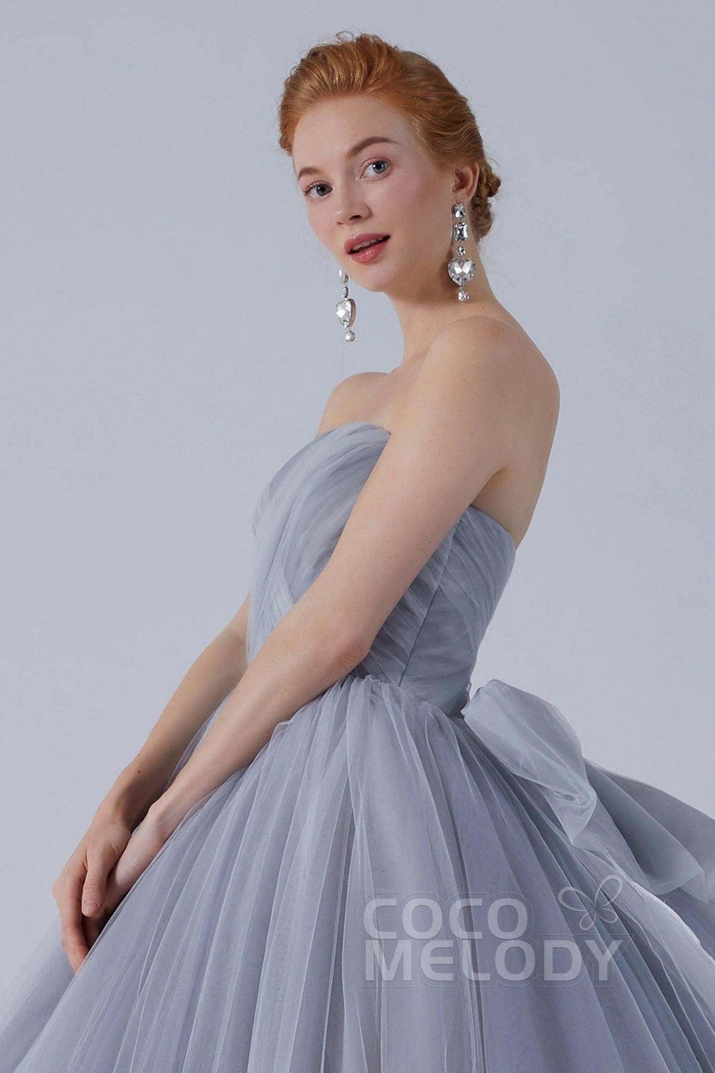 Ball Gown Court Train Tulle Wedding Dress CW2103 - COCOMELODY