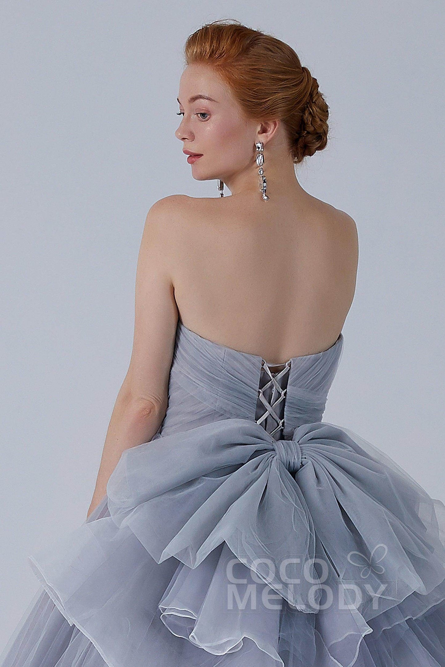 Ball Gown Court Train Tulle Wedding Dress CW2103 - COCOMELODY